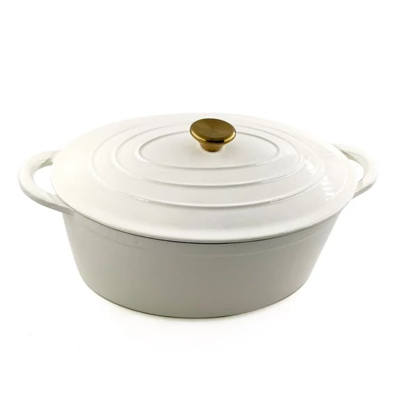 Vas oval pentru rata din fonta emailata, 30 cm, 4,2 l, albs — imaginea 4