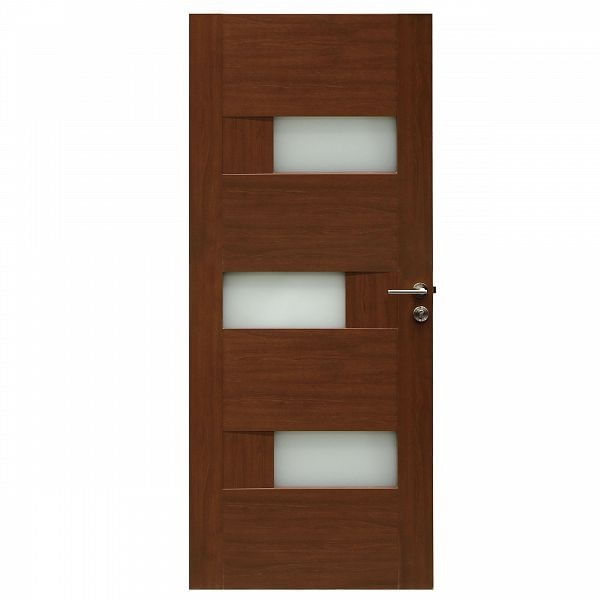 Usa de interior din lemn cu geam BestImp G6-68-J stanga/dreapta stejar auriu 203 x 68 cm, toc reglabil — imaginea 3