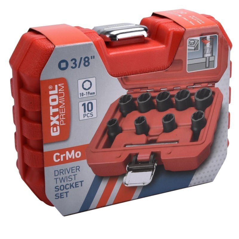 Trusa adaptoare de impact 3 / 8 ", Extol Premium, 10 - 19 mm, CrMo,8818141 — imaginea 5