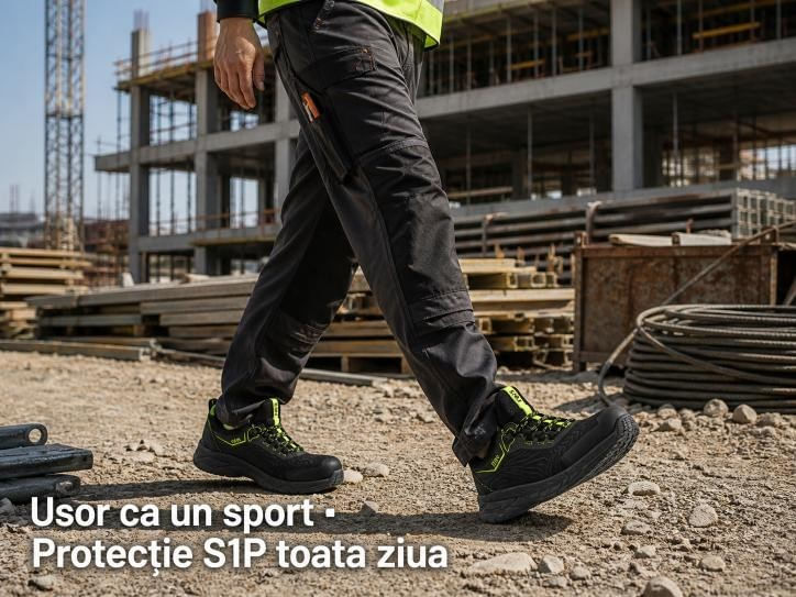 Pantofi de lucru Reis BRSPIDER DE S1P Varf otel 200J Usori Negru — imaginea 2