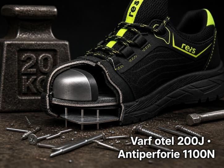 Pantofi de lucru Reis BRSPIDER DE S1P Varf otel 200J Usori Negru — imaginea 3