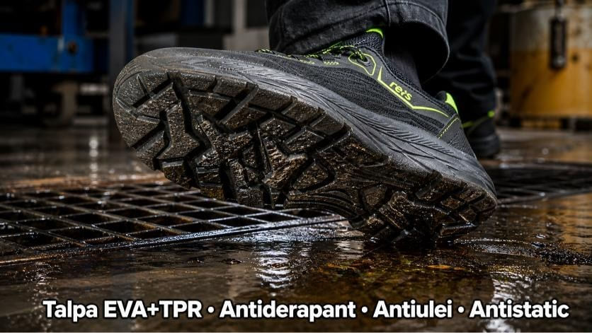 Pantofi de lucru Reis BRSPIDER DE S1P Varf otel 200J Usori Negru — imaginea 7