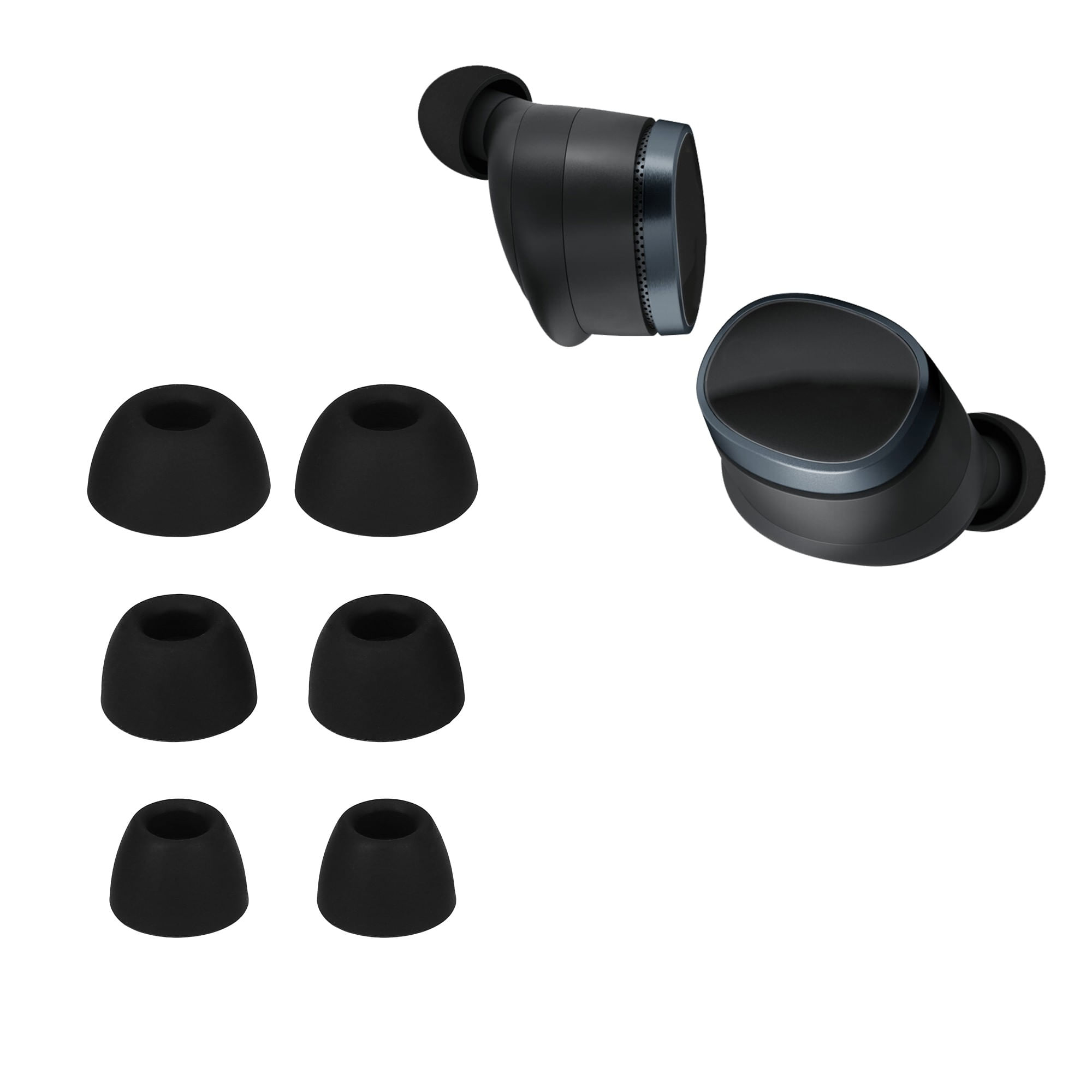 Set 6 dopuri pentru casti Kwmobile pentru Bowers & Wilkins Pi8, confort sporit, Silicon, negru