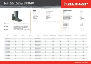 Cizme de lucru Dunlop Acifort MetGuard S5 MZ2LE03 – Protectie metatarsiana si bombeu otel Gri — imaginea 2