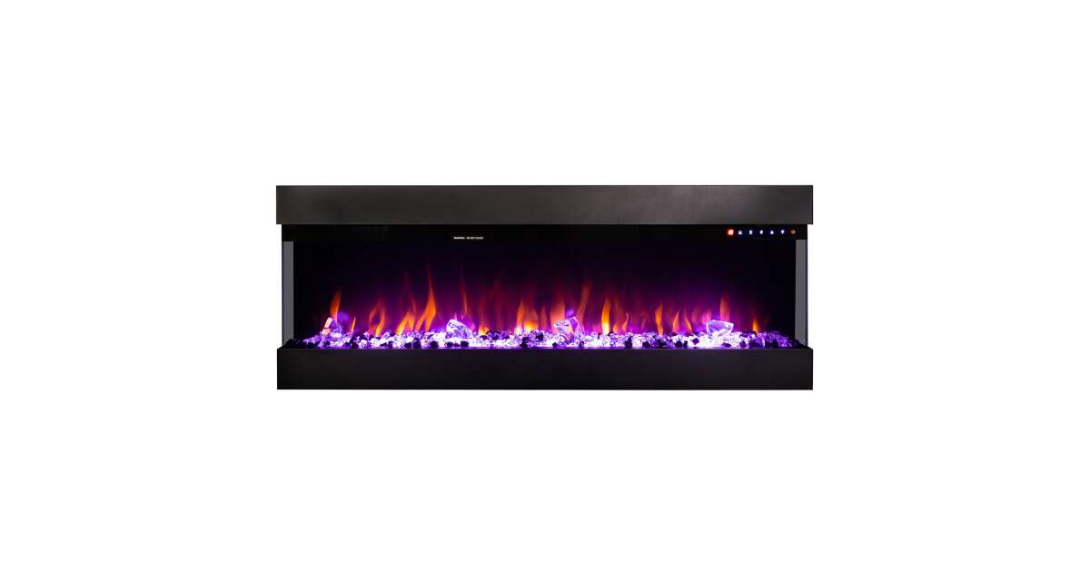 Semineu electric 3D de perete-incorporabil Dalas maxi, 484x1270x200 mm, 1500W