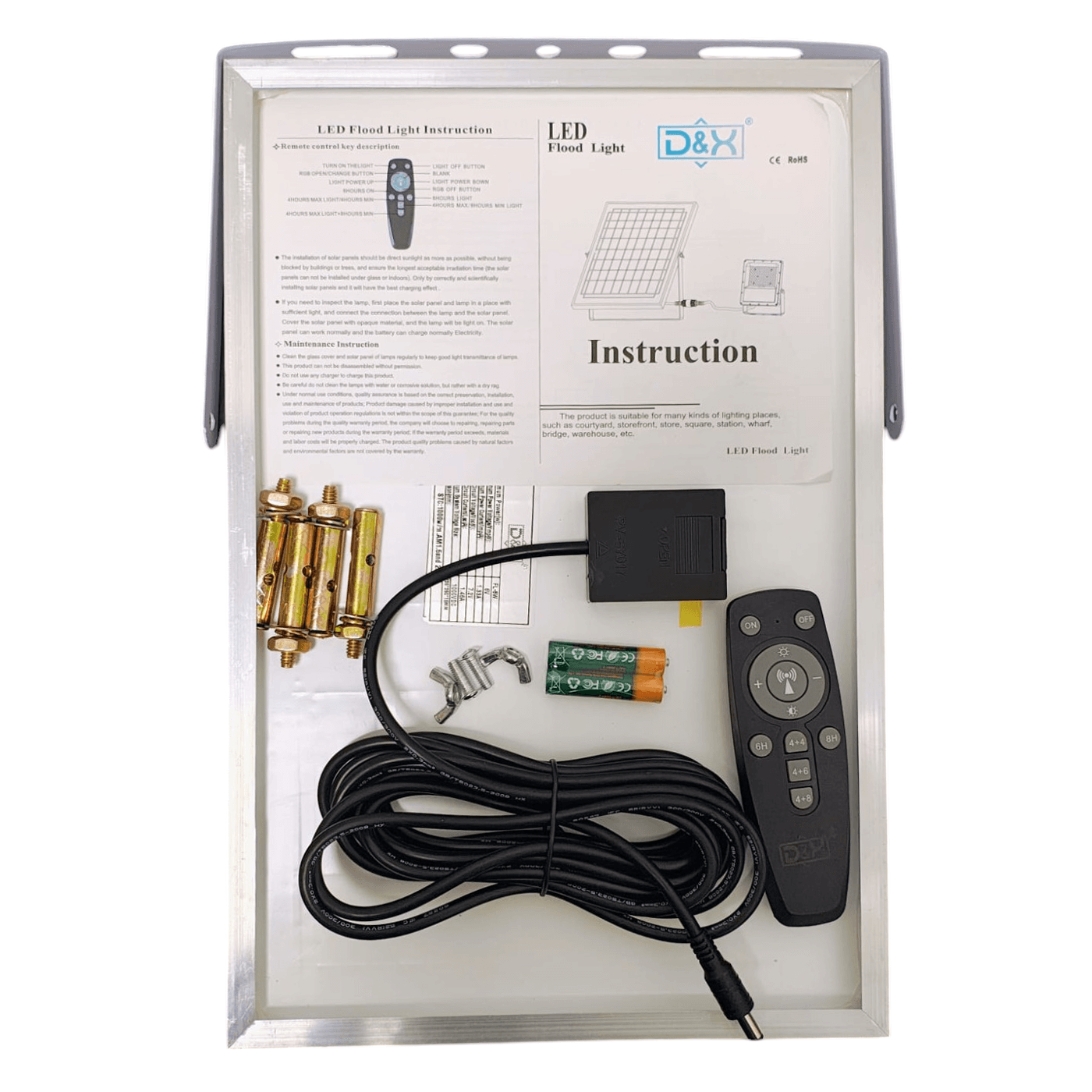 Proiector solar 200W cu panou solar separat senzor crepuscular si functii multiple DX-66200 — imaginea 6