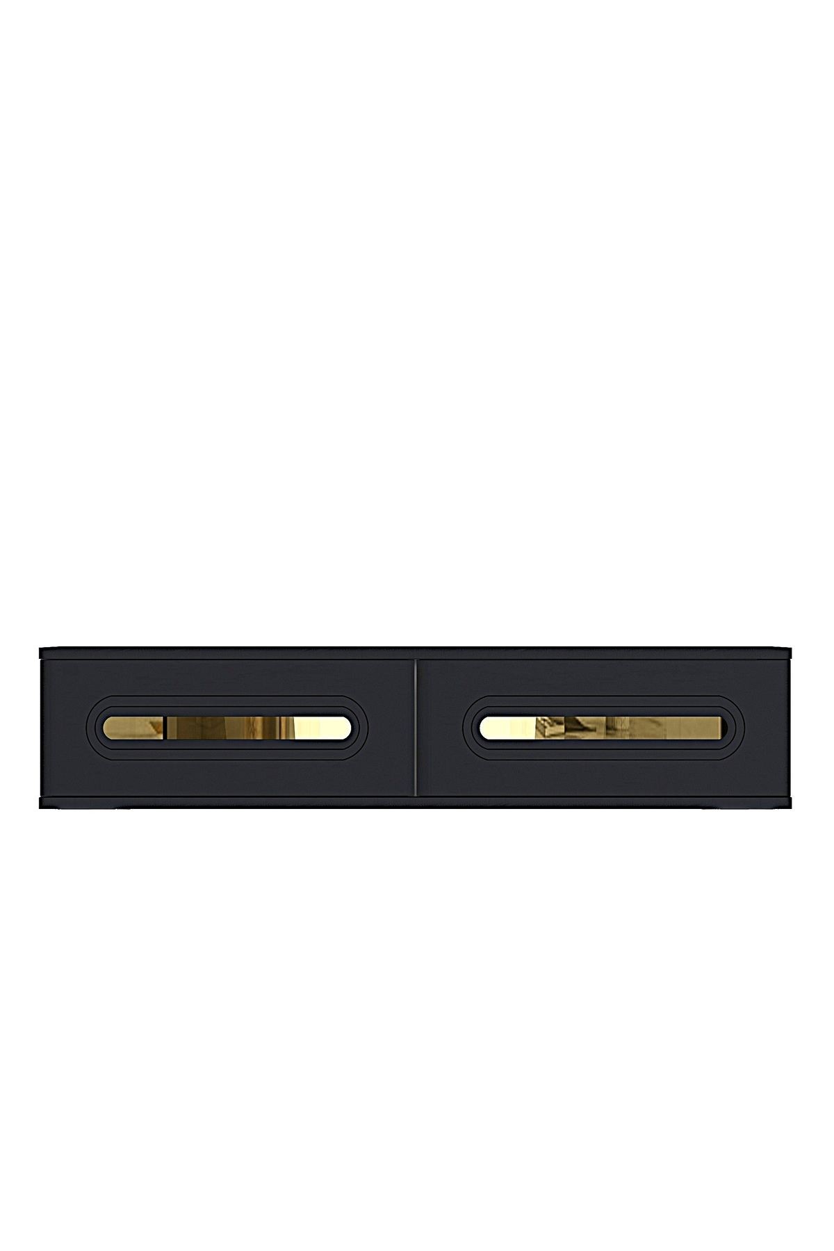 Comoda dormitor Rany 120, 120 x 25, 5 x 29, 6 cm, antracit auriu, PAL melaminat, oglinda inclusa, fixare pe perete, antracit / gold — imaginea 6