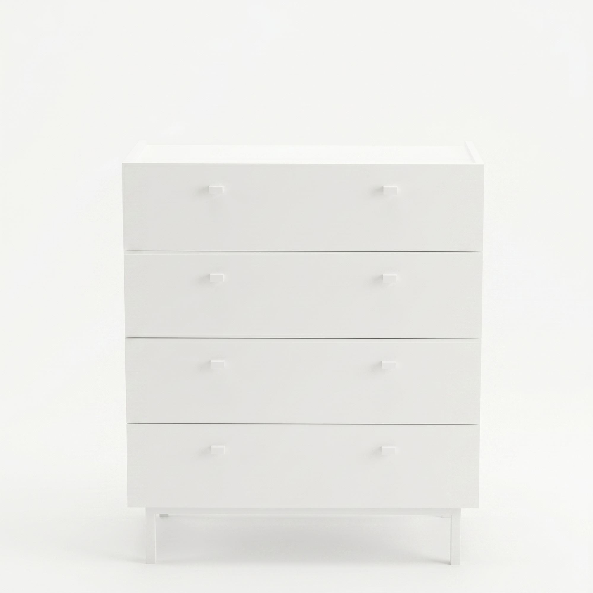 Comoda dormitor Luke - LK6-W, 80 x 93,1 x 41,8 cm, alb, PAL melaminat, spatiu de depozitare, fixare pe perete — imaginea 4
