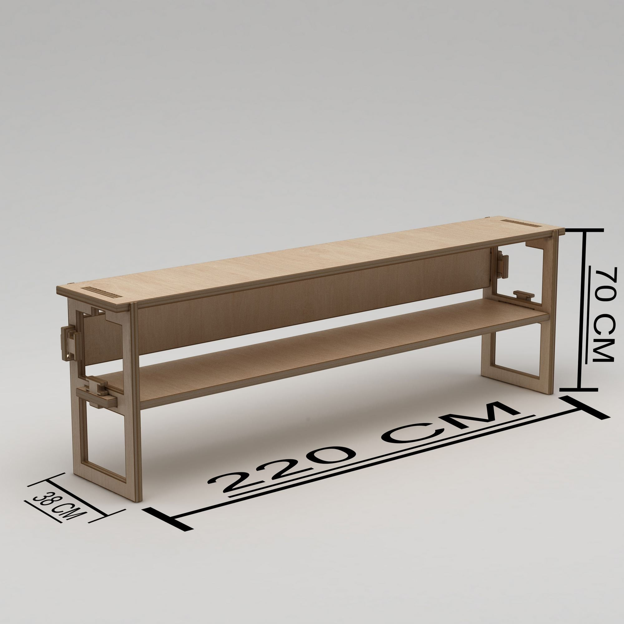 Comoda TV Linea, natural lemn, lemn, capacitate 120 kg — imaginea 2
