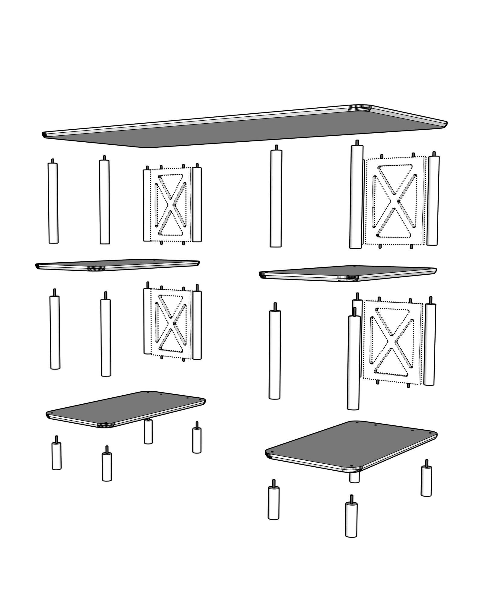 Birou Vista, 145 x 75 x 65 cm, stejar, MDF, capacitate 15 kg — imaginea 4