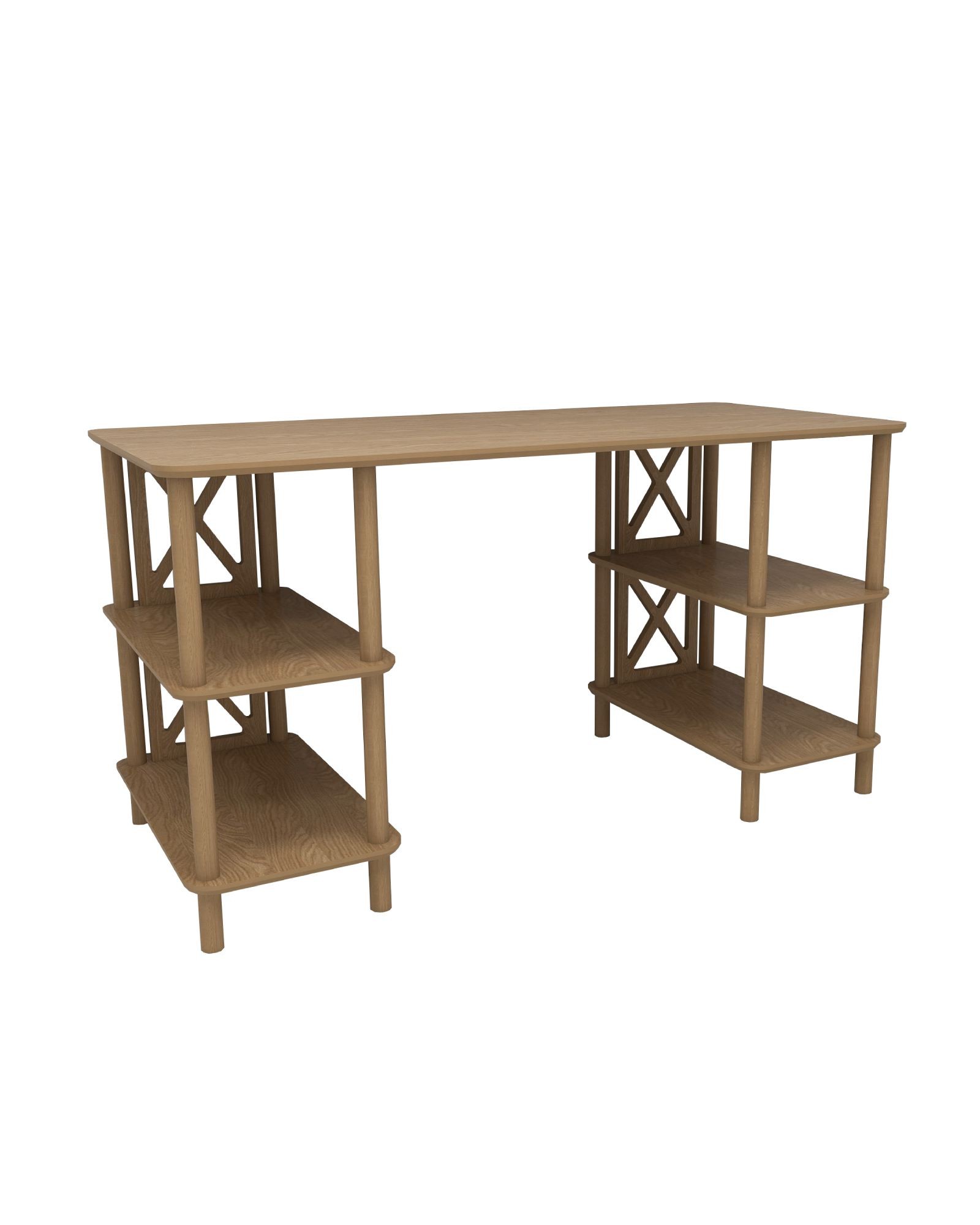 Birou Vista, 145 x 75 x 65 cm, stejar, MDF, capacitate 15 kg — imaginea 5
