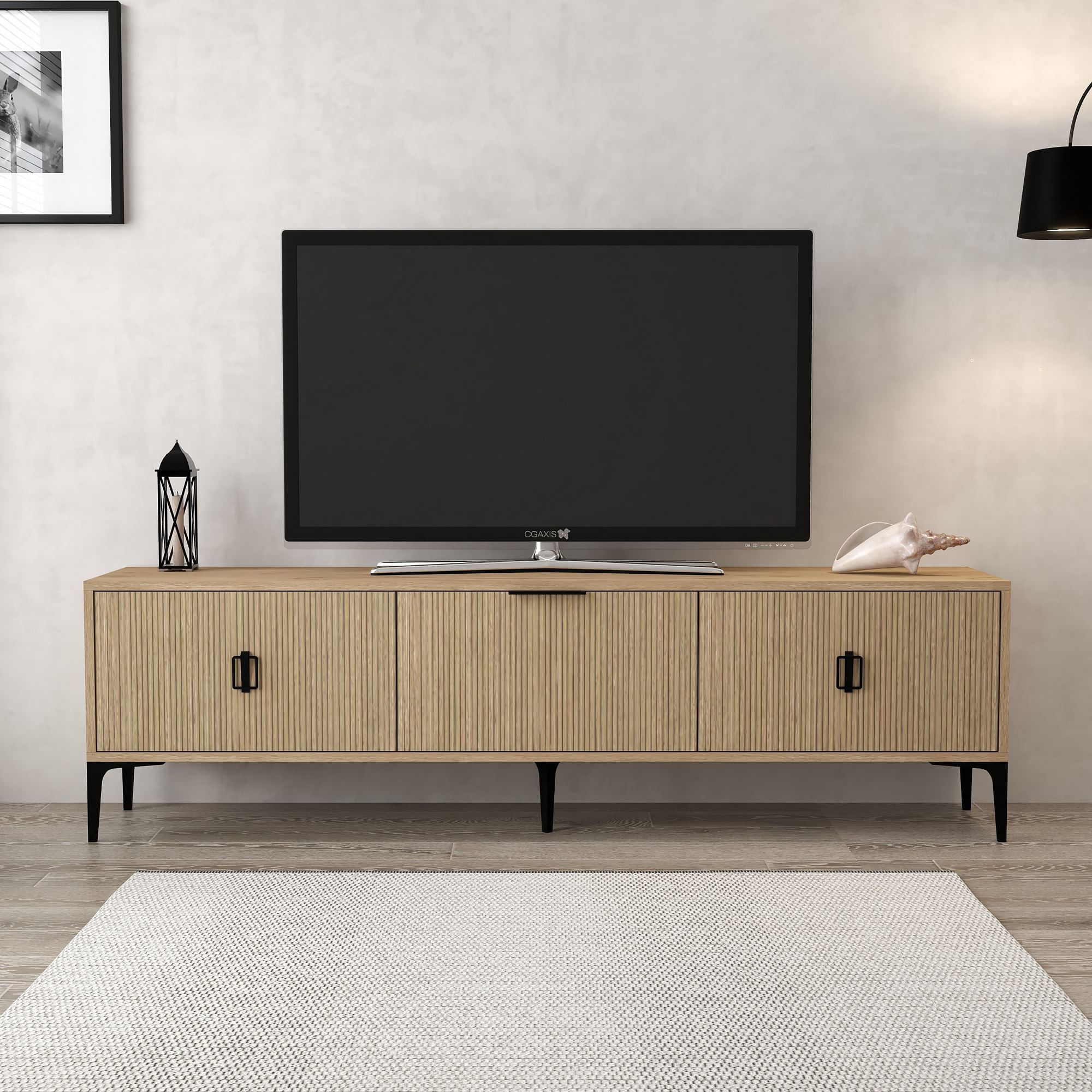 Comoda TV Neva 3803, 180 x 50 x 35 cm, stejar, PAL melaminat — imaginea 3