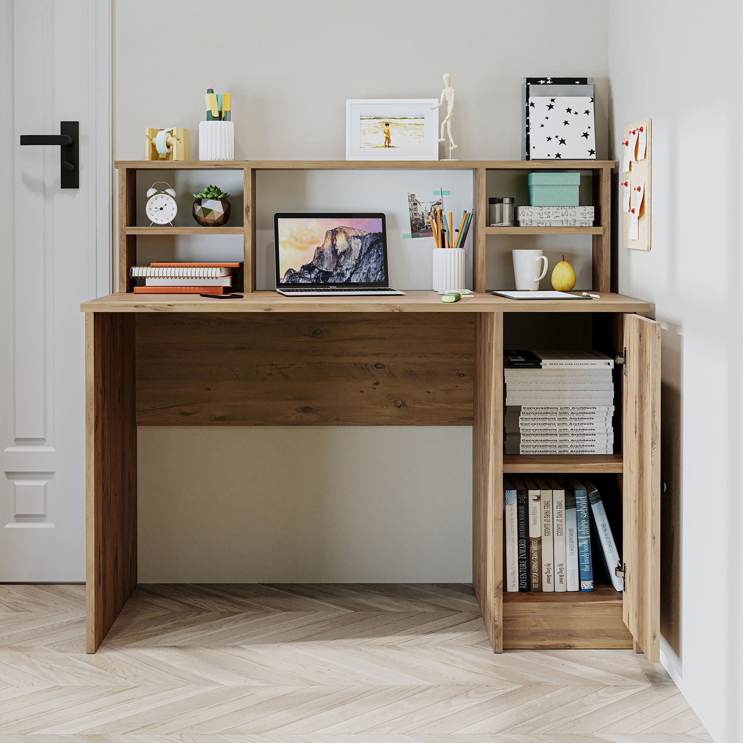 Birou 2639, 120 x 105,8 x 55 cm, pin atlantic, PAL melaminat — imaginea 7