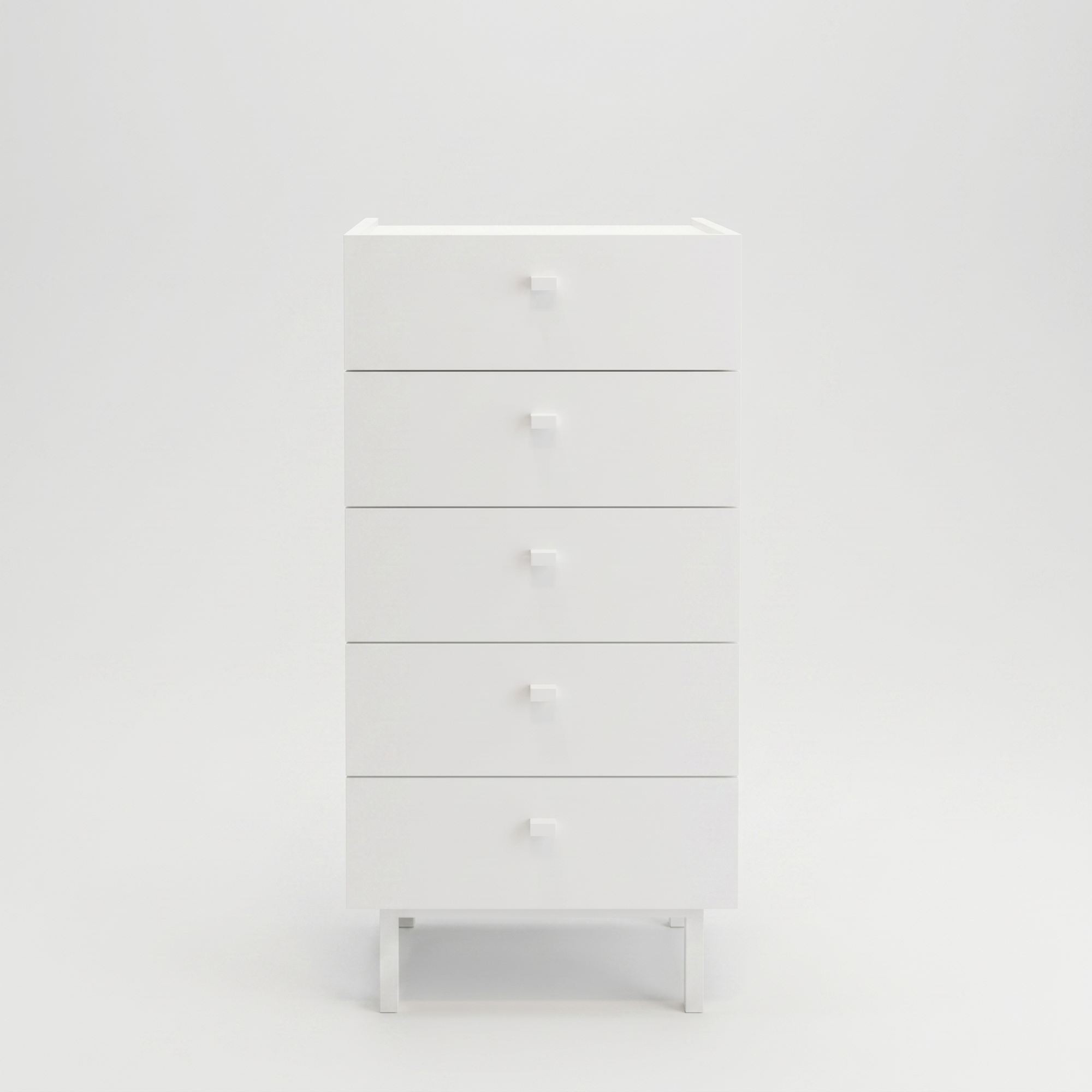 Comoda dormitor Luke - LK4-W, 47,9 x 96,6 x 36,8 cm, alb, PAL melaminat, spatiu de depozitare, fixare pe perete — imaginea 2