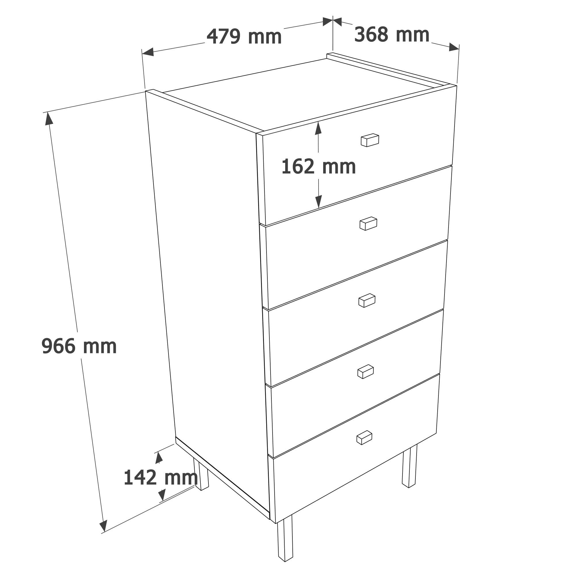 Comoda dormitor Luke - LK4-W, 47,9 x 96,6 x 36,8 cm, alb, PAL melaminat, spatiu de depozitare, fixare pe perete — imaginea 5