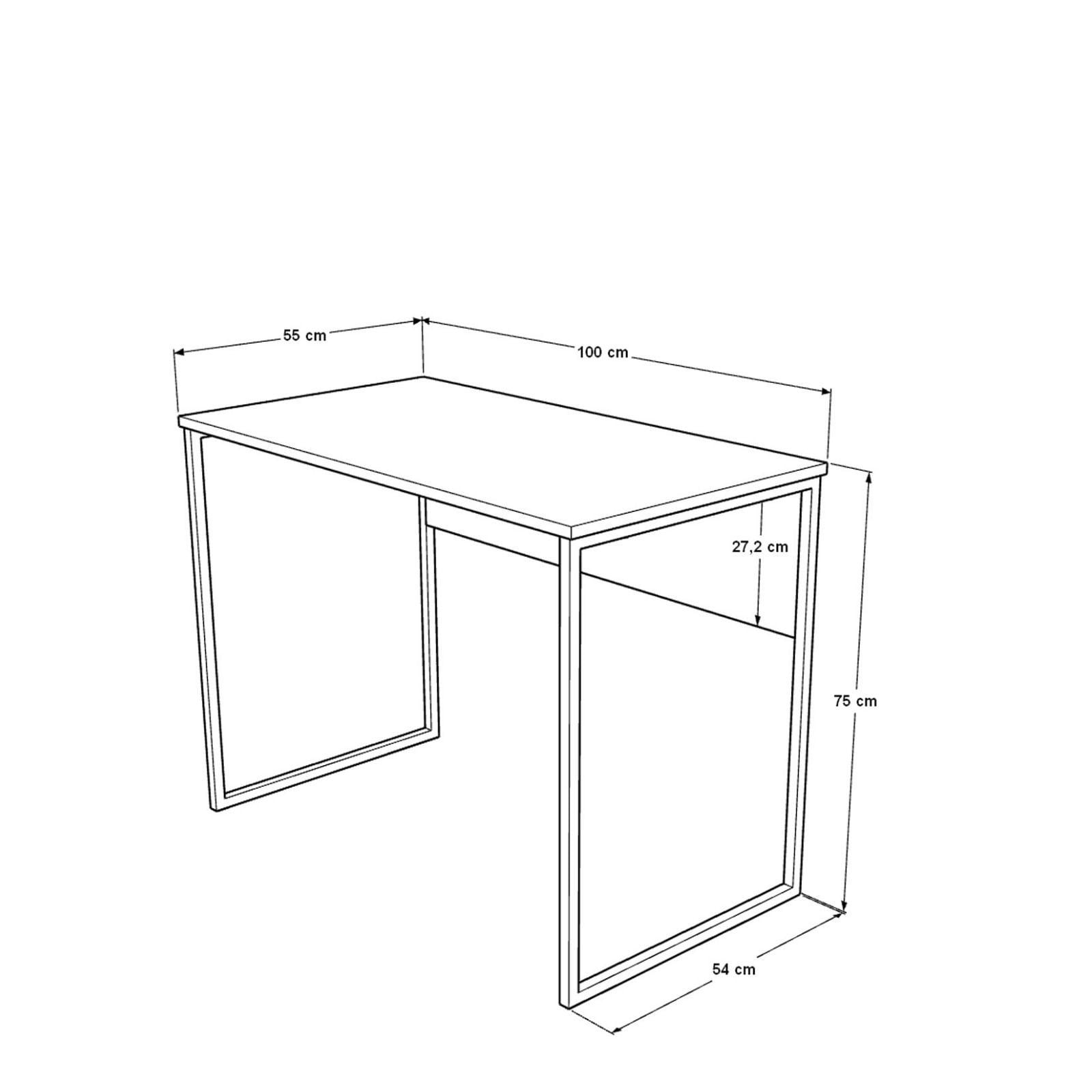 Birou Nor2-S, 100 x 75 x 55 cm, stejar, PAL melaminat — imaginea 3