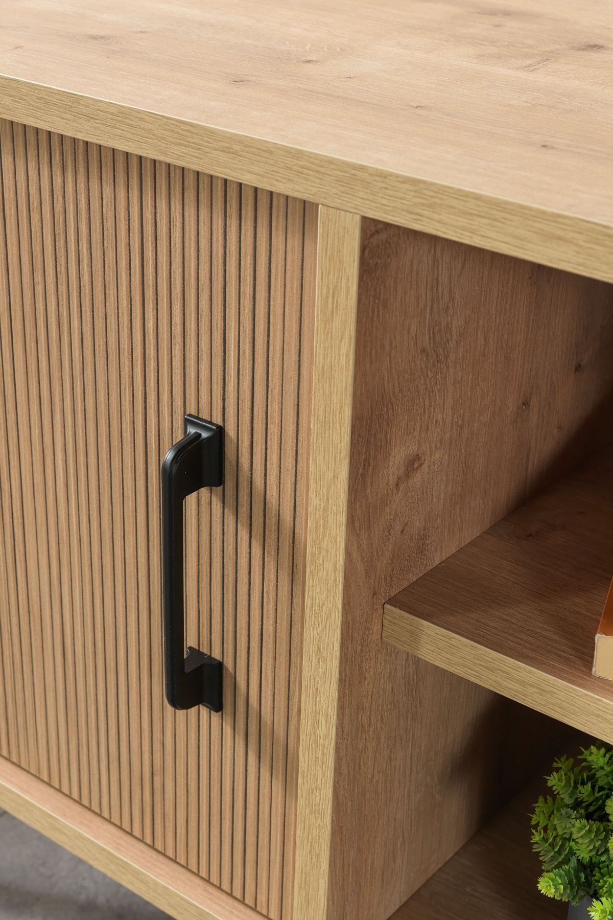 Comoda TV Şile 3110, 100 x 60 x 35 cm, stejar safir, PAL melaminat — imaginea 8