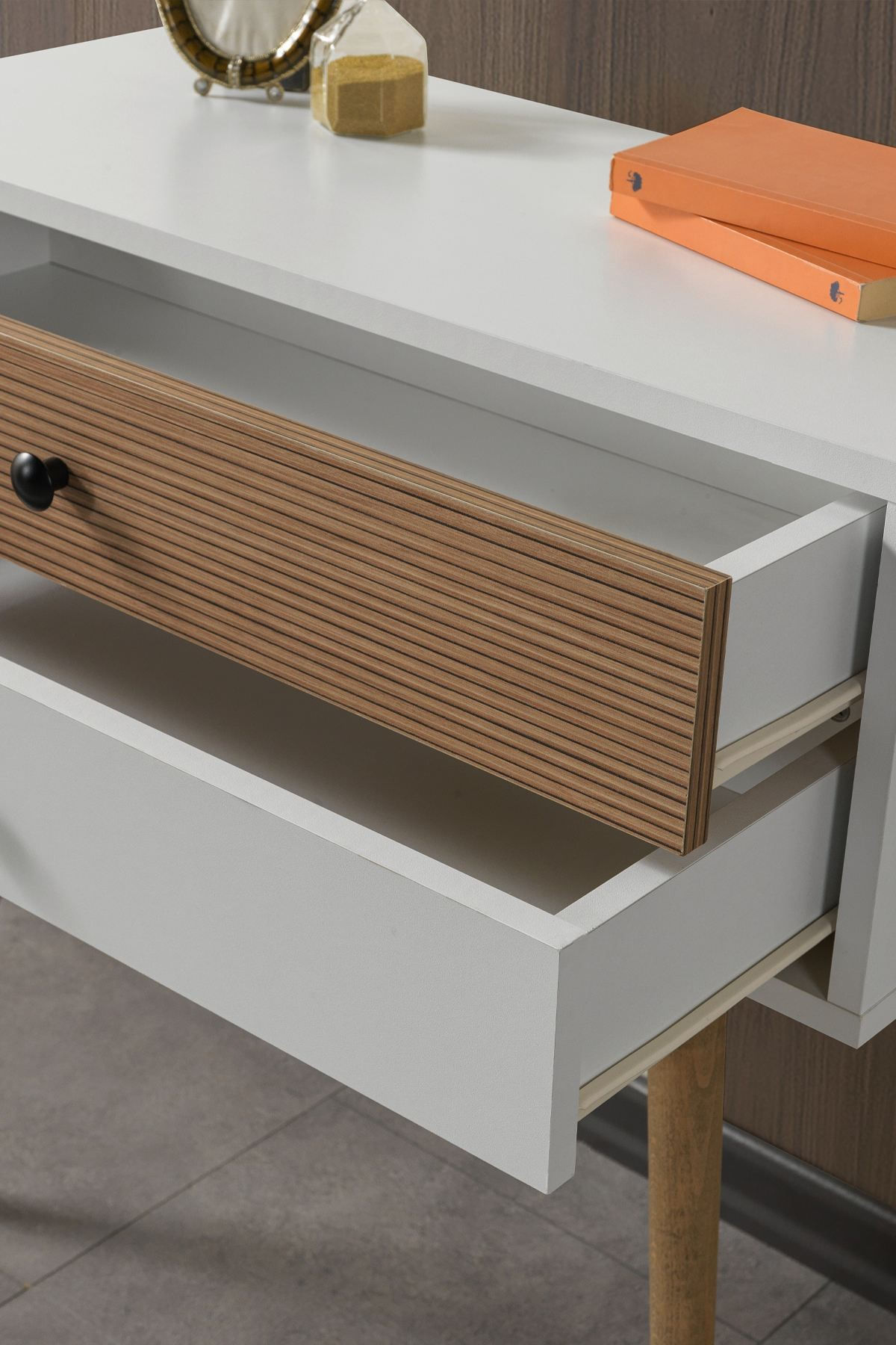 Comoda dormitor Vita 5203, 80 x 78 x 36 cm, alb nuc, PAL melaminat — imaginea 3