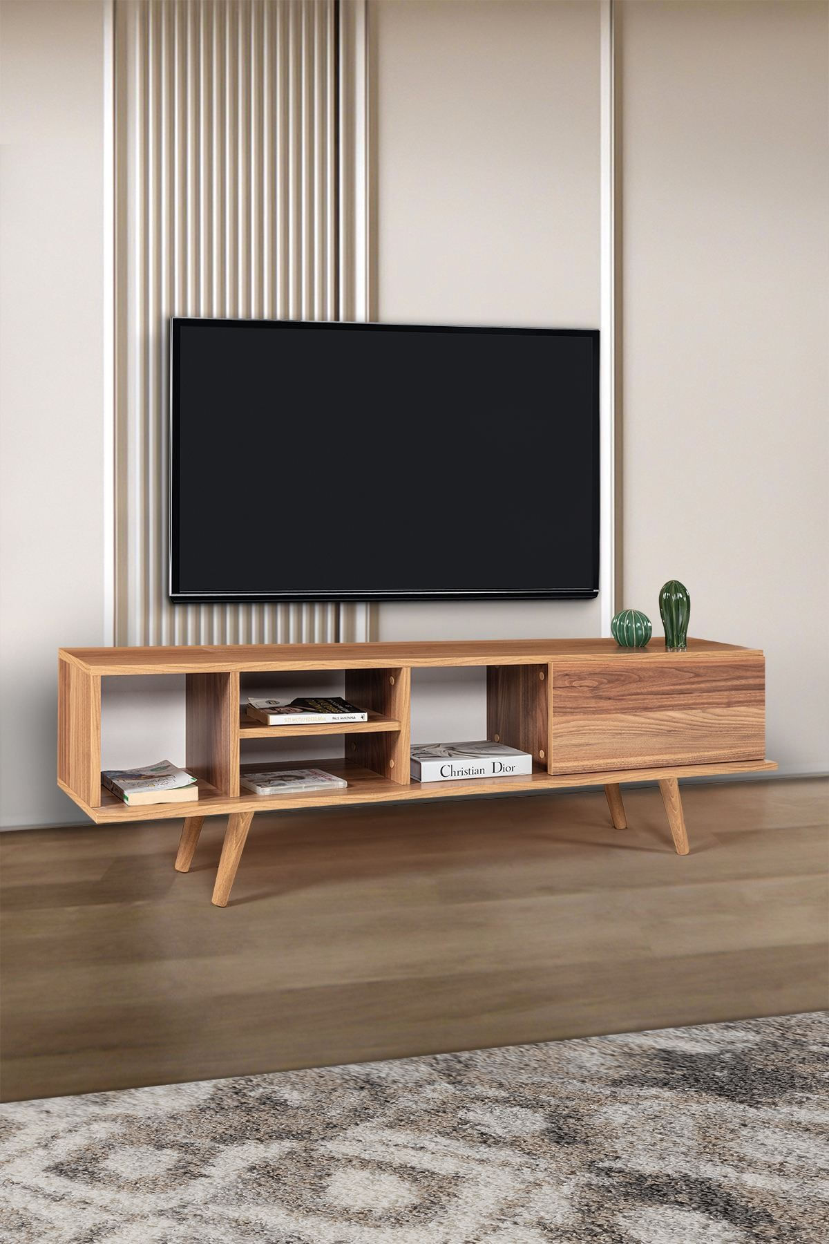 Comoda TV Ela 3632, 160 x 47 x 35 cm, nuc, PAL melaminat — imaginea 4