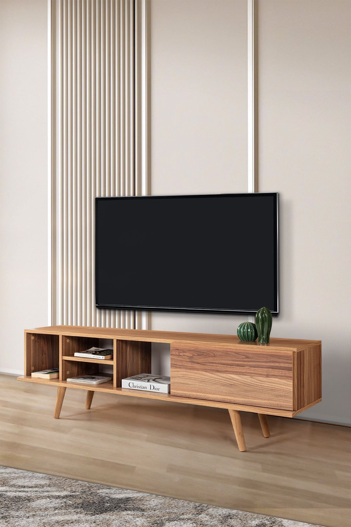 Comoda TV Ela 3632, 160 x 47 x 35 cm, nuc, PAL melaminat — imaginea 6