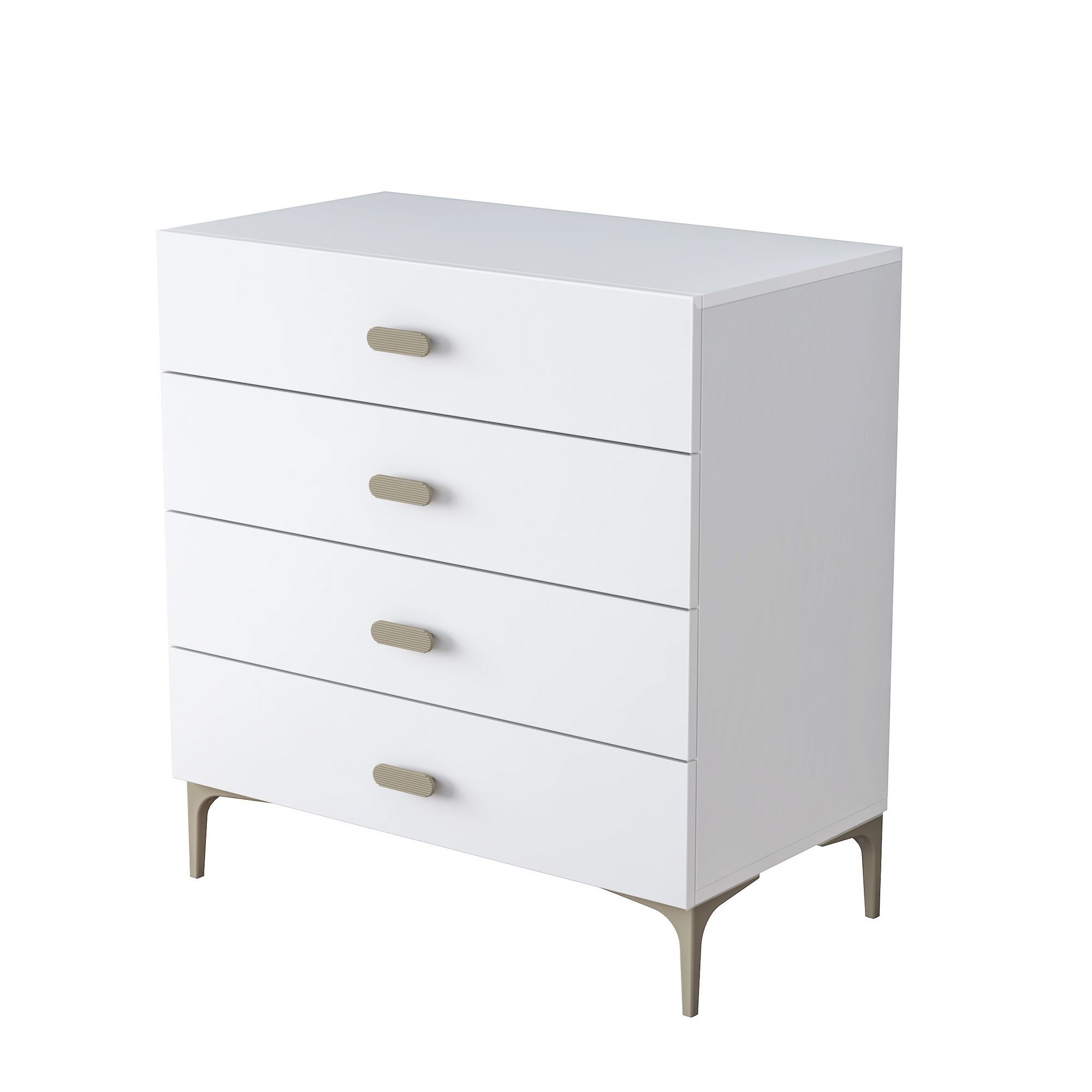 Comoda dormitor BE116, 85,6 x 90,7 x 45 cm, alb, PAL, spatiu de depozitare, fixare pe perete