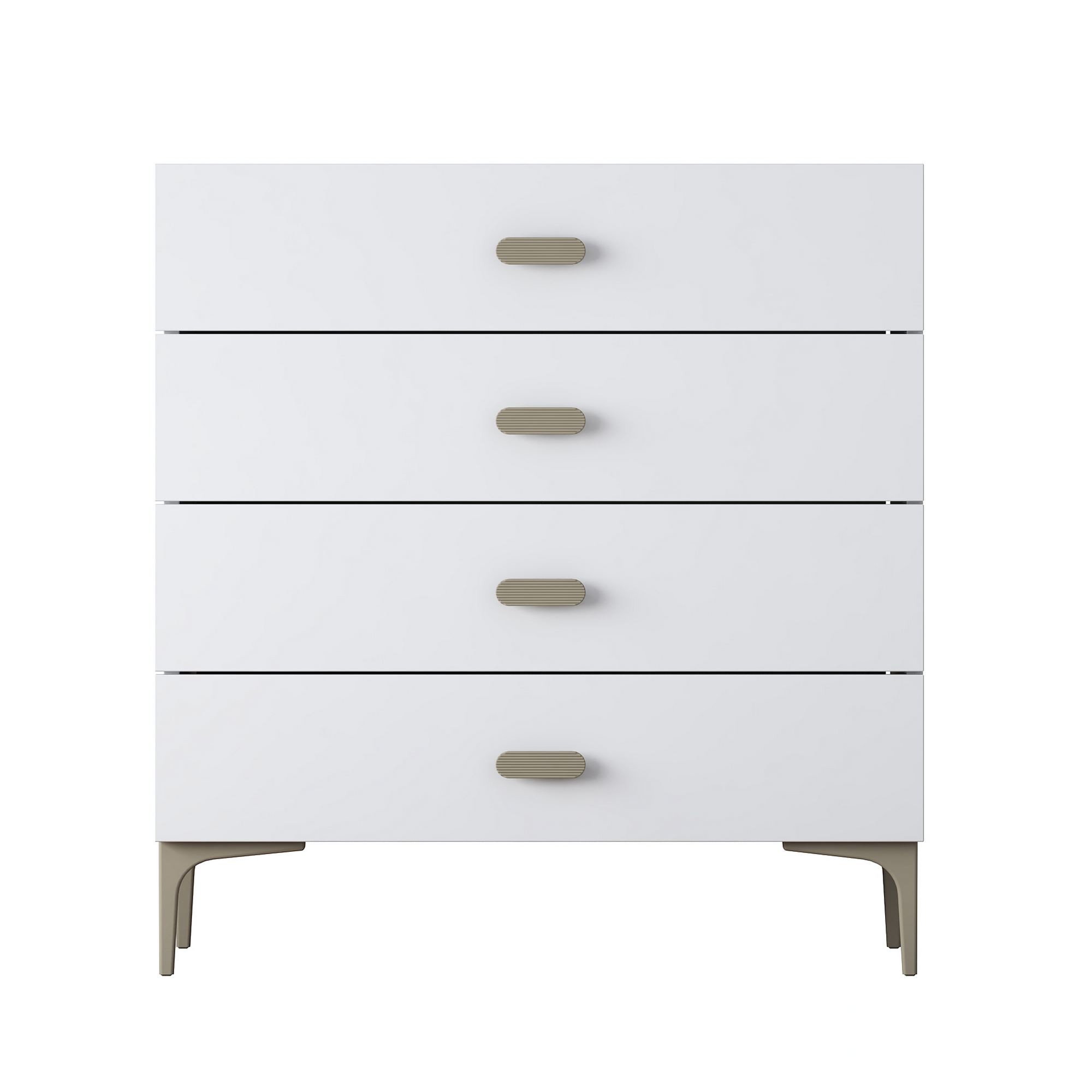 Comoda dormitor BE116, 85,6 x 90,7 x 45 cm, alb, PAL, spatiu de depozitare, fixare pe perete — imaginea 5