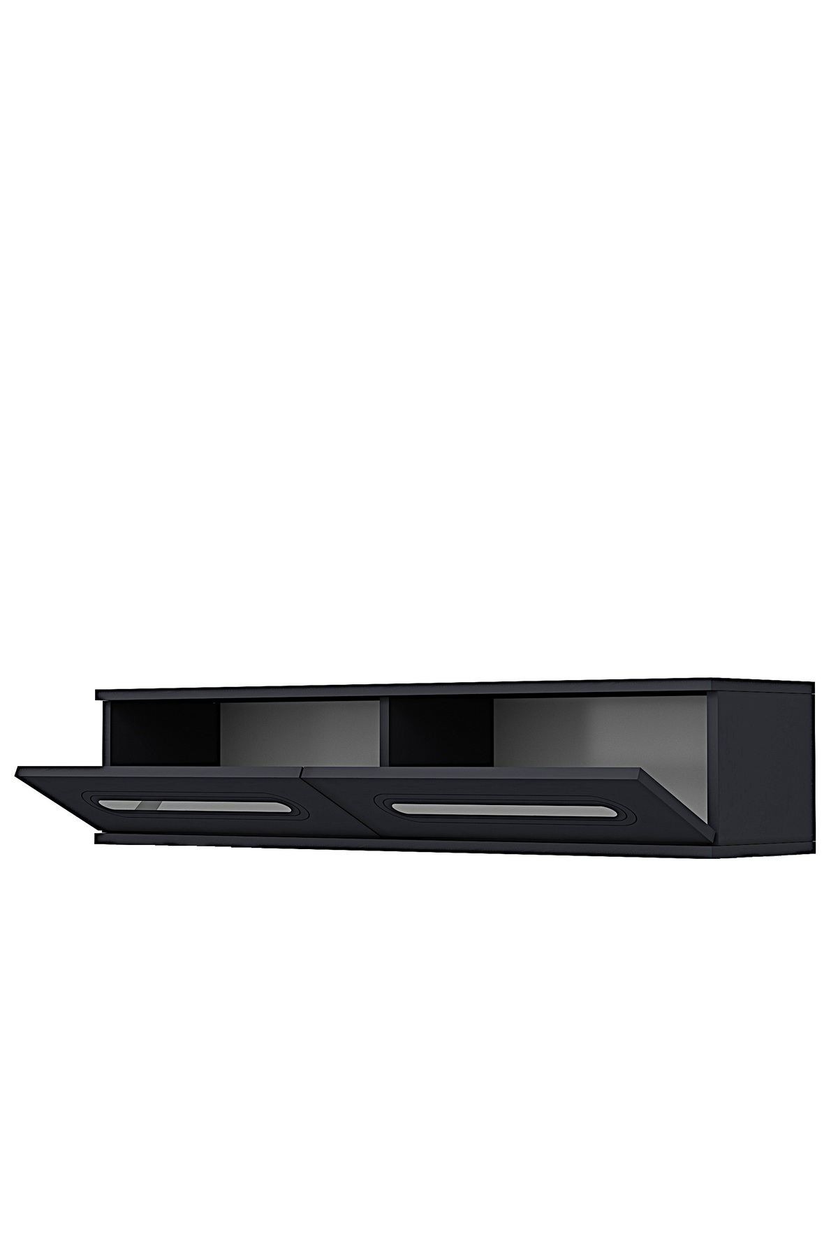 Comoda dormitor Rany 120, 120 x 25, 5 x 29, 6 cm, antracit argintiu, PAL melaminat, oglinda inclusa, fixare pe perete, antracit / silver — imaginea 5