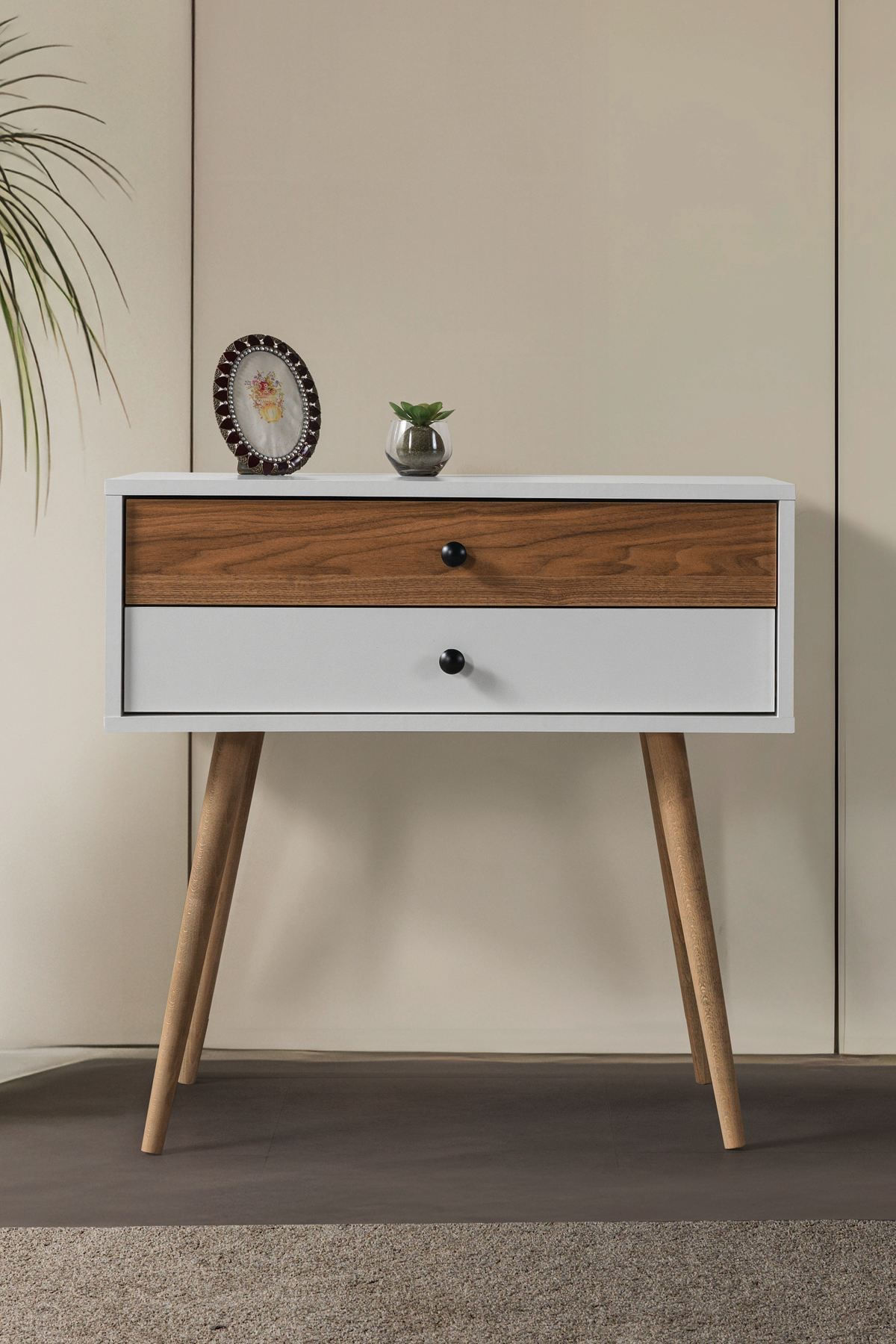 Comoda dormitor Vita 5204, 80 x 78 x 36 cm, alb nuc, PAL melaminat — imaginea 2