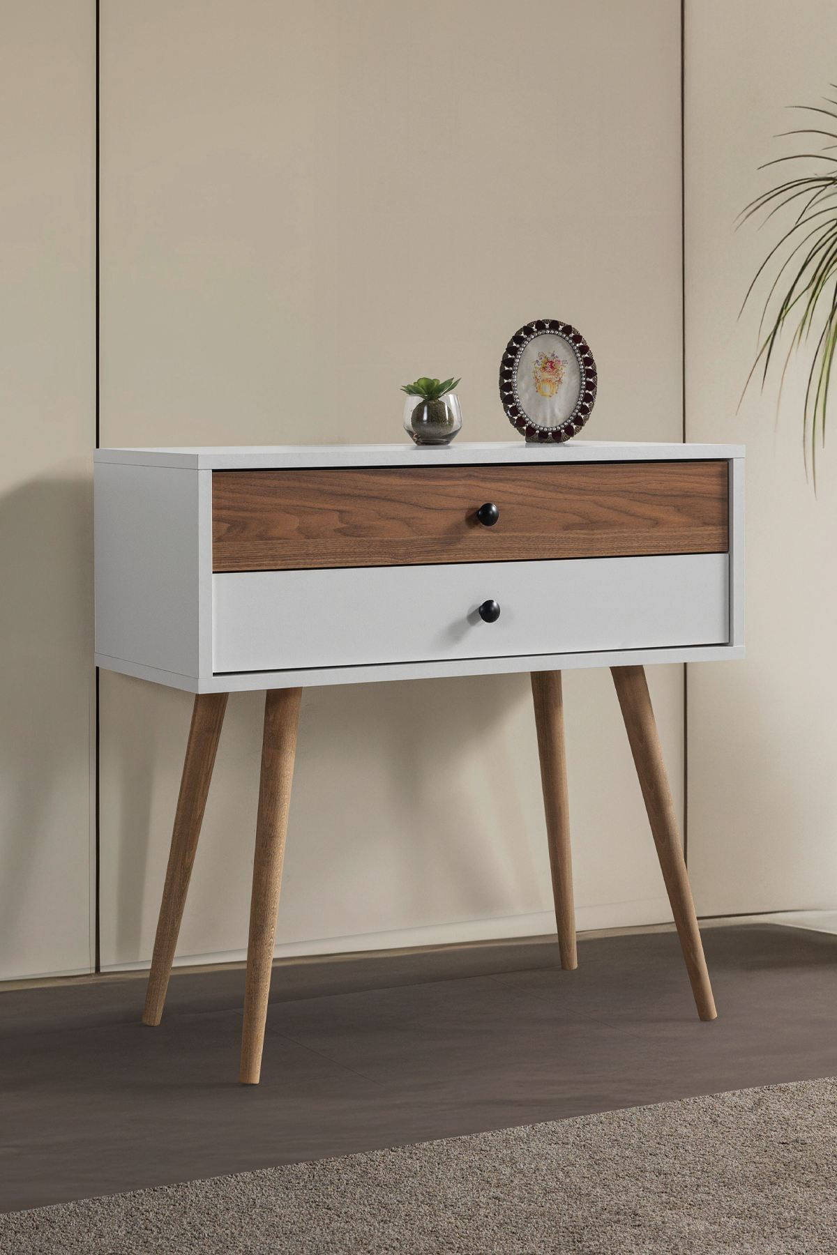 Comoda dormitor Vita 5204, 80 x 78 x 36 cm, alb nuc, PAL melaminat — imaginea 6