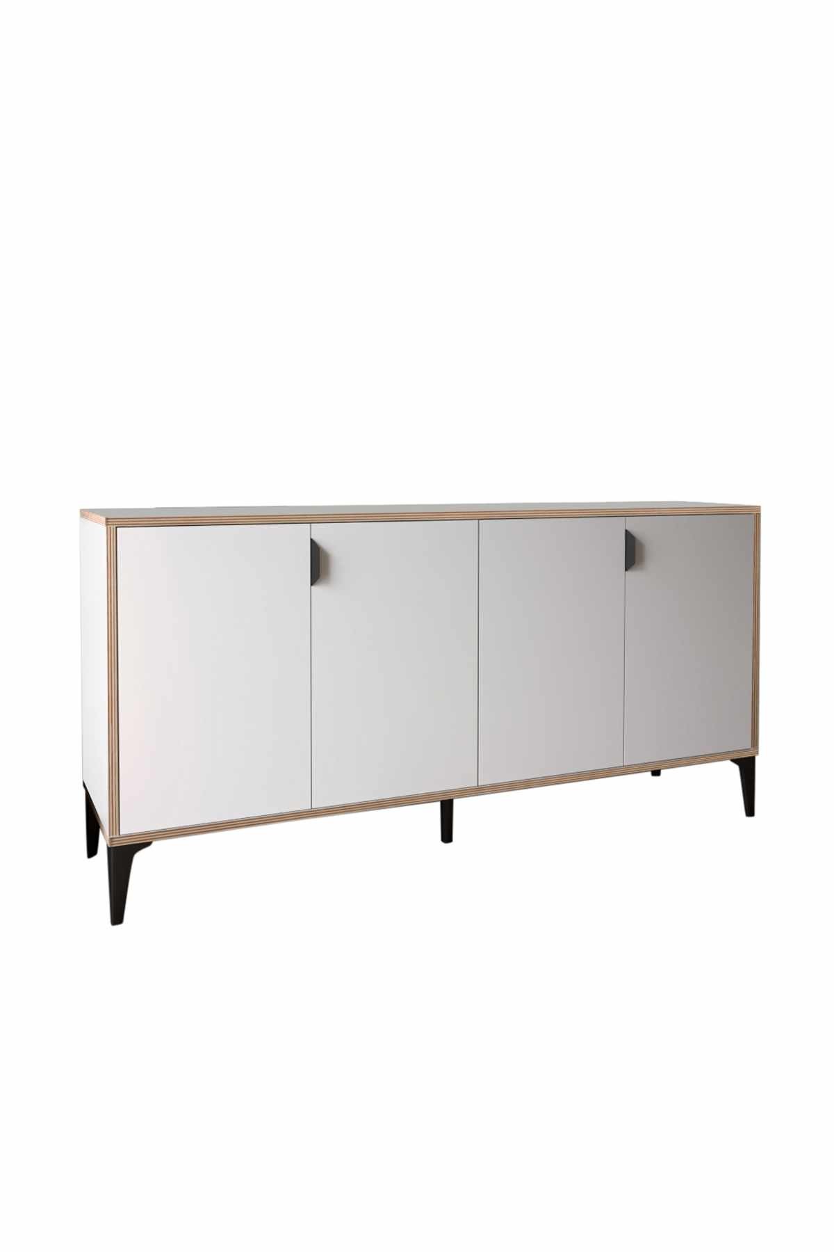 Bufet Arden, 160 x 80 x 44 cm, alb, PAL melaminat — imaginea 2