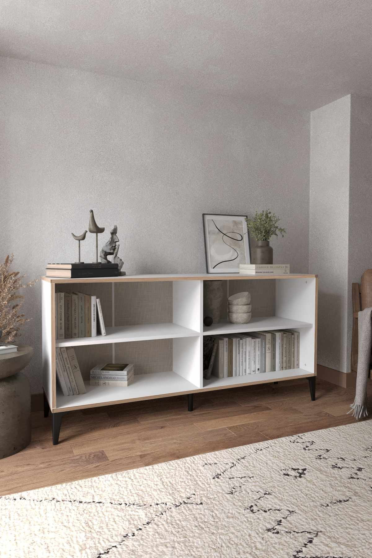 Bufet Arden, 160 x 80 x 44 cm, alb, PAL melaminat — imaginea 7