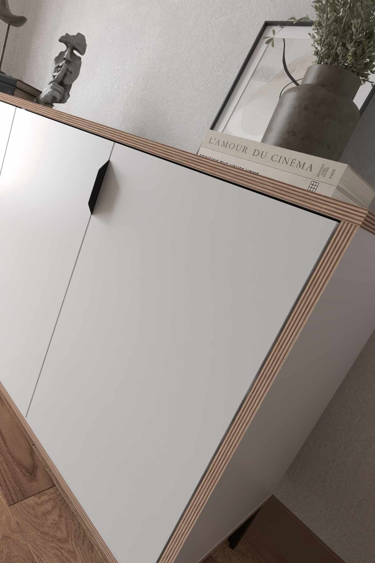 Bufet Arden, 160 x 80 x 44 cm, alb, PAL melaminat — imaginea 8