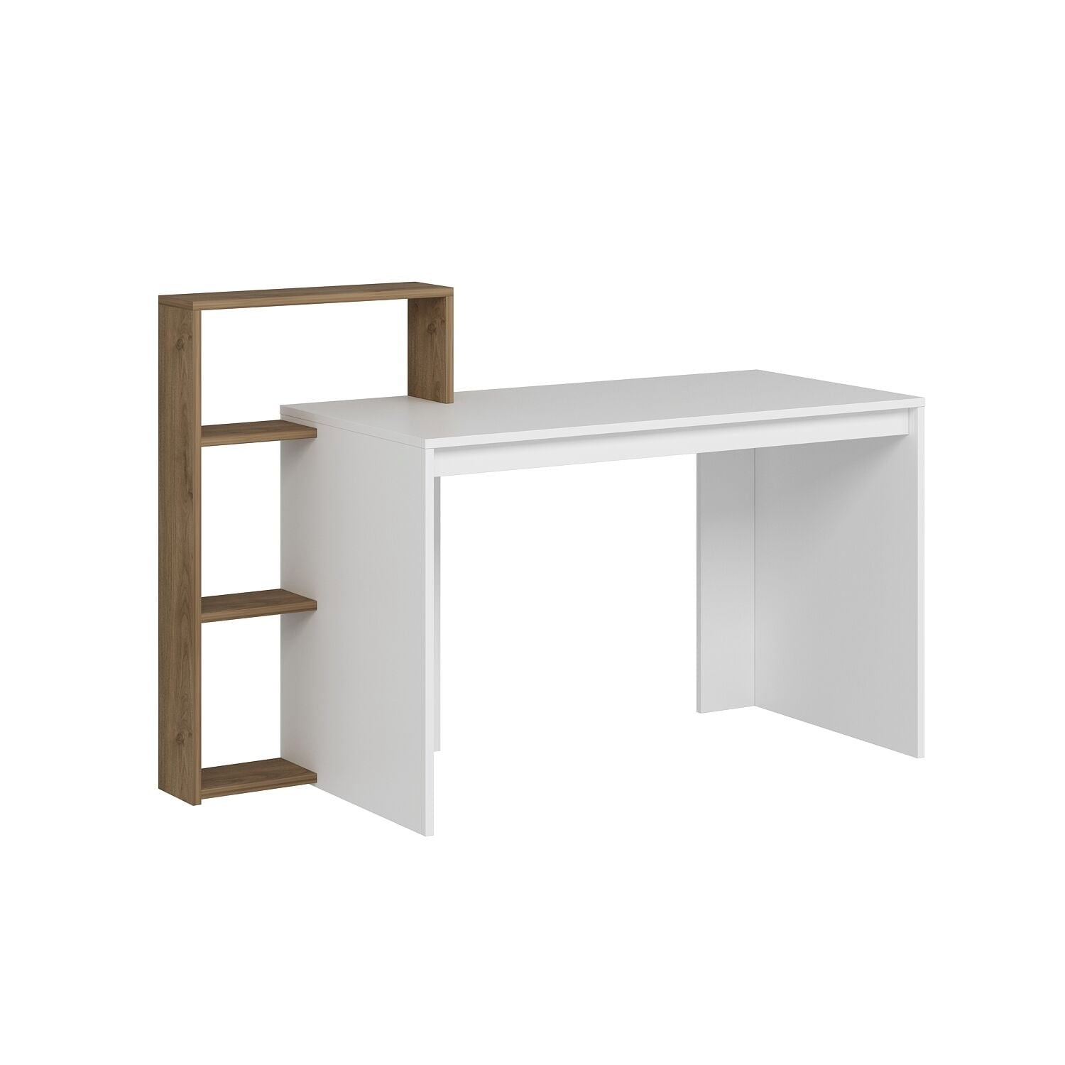Birou Velora, 147 x 100 x 60 cm, alb nuc, PAL melaminat — imaginea 2
