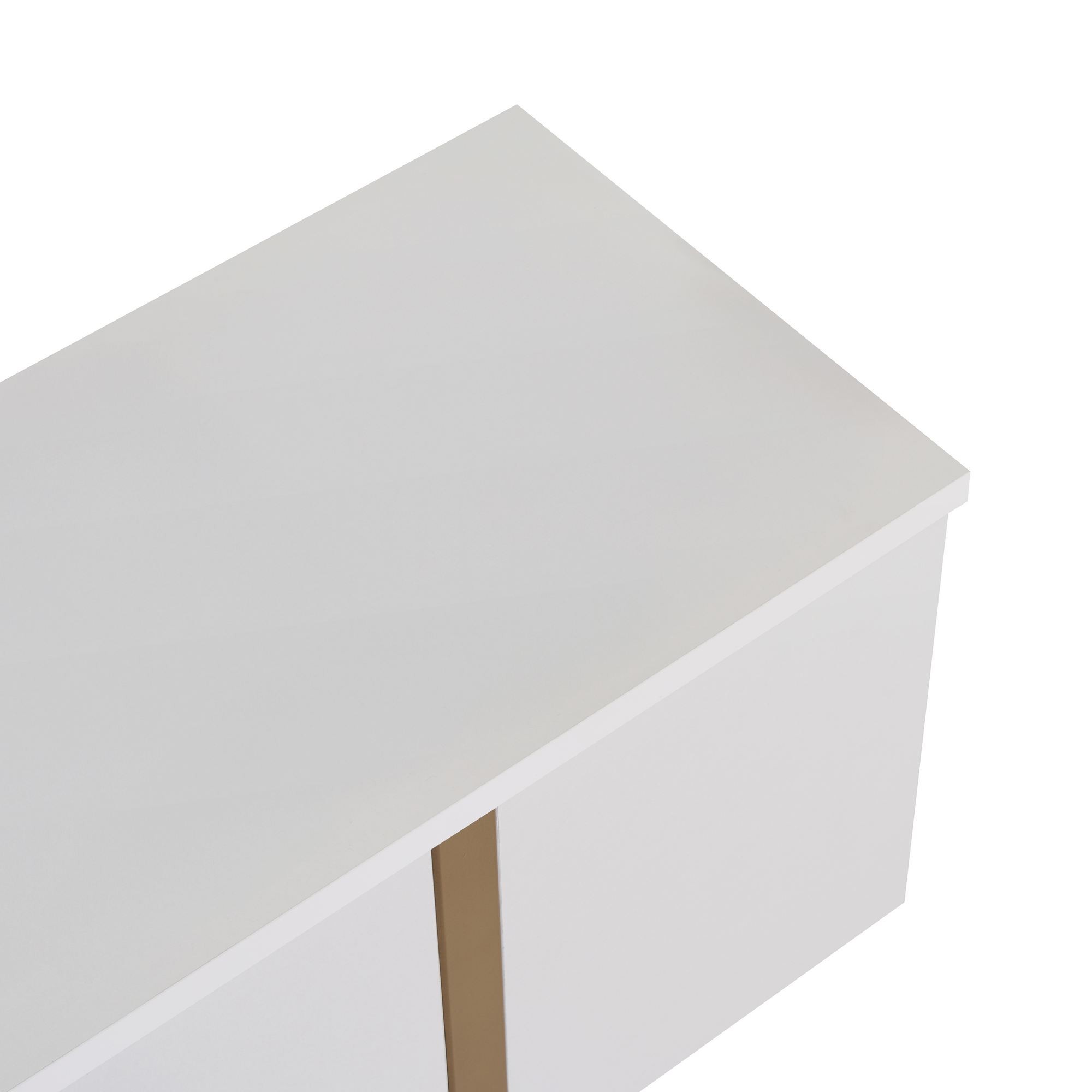 Comoda TV Onera, 180 x 50 x 30 cm, alb auriu, PAL melaminat, alb / gold — imaginea 4