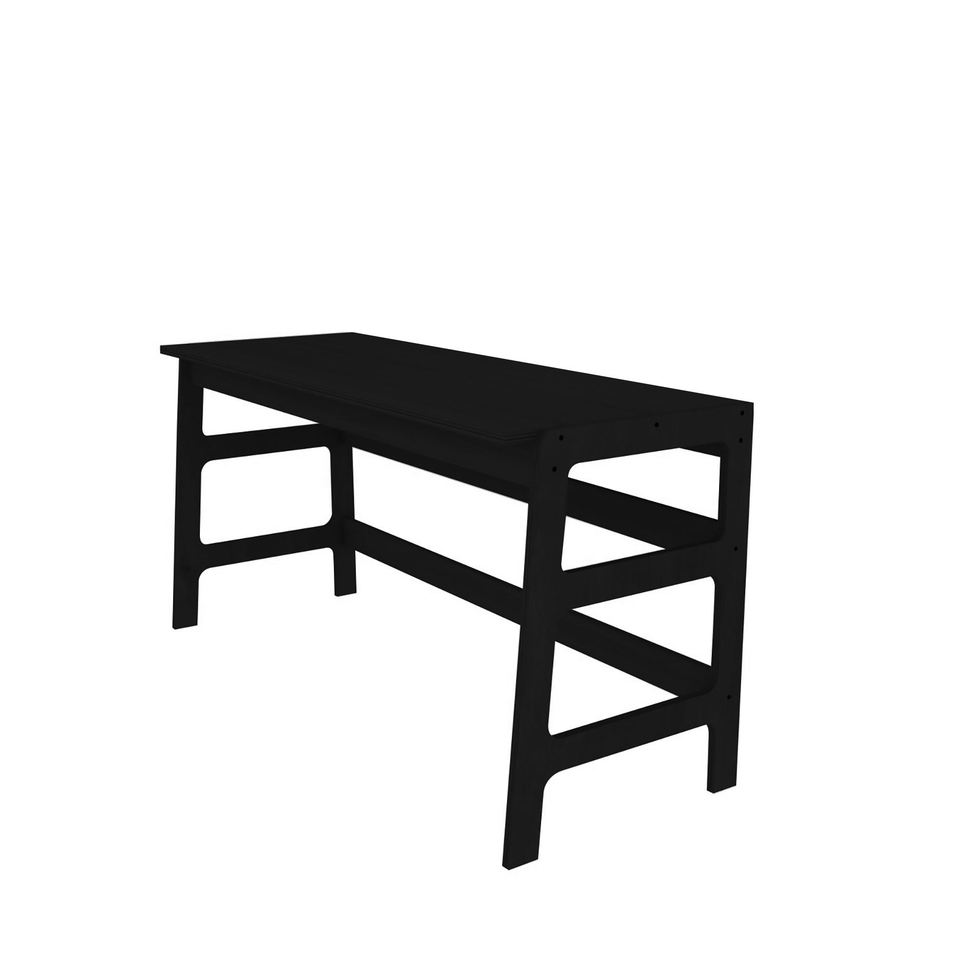 Birou cu biblioteca CPT4804-150, 55 x 192 x 27 cm, negru, lemn, spatiu de depozitare, fixare pe perete — imaginea 2