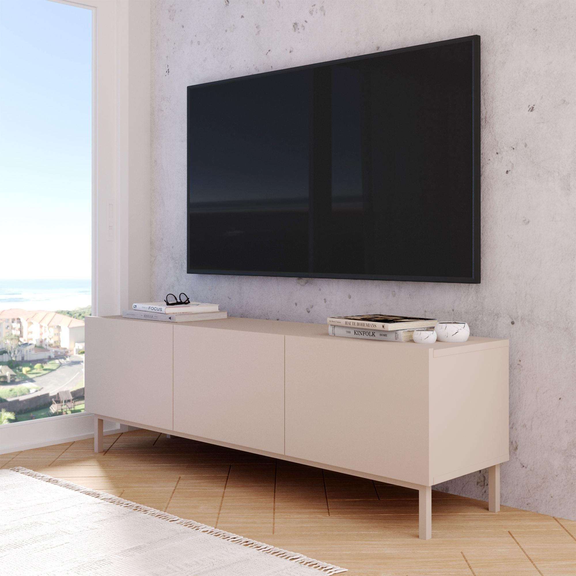 Comoda TV Coast - CO2-CO, 150 x 47,3 x 36,8 cm, sand, PAL melaminat — imaginea 4