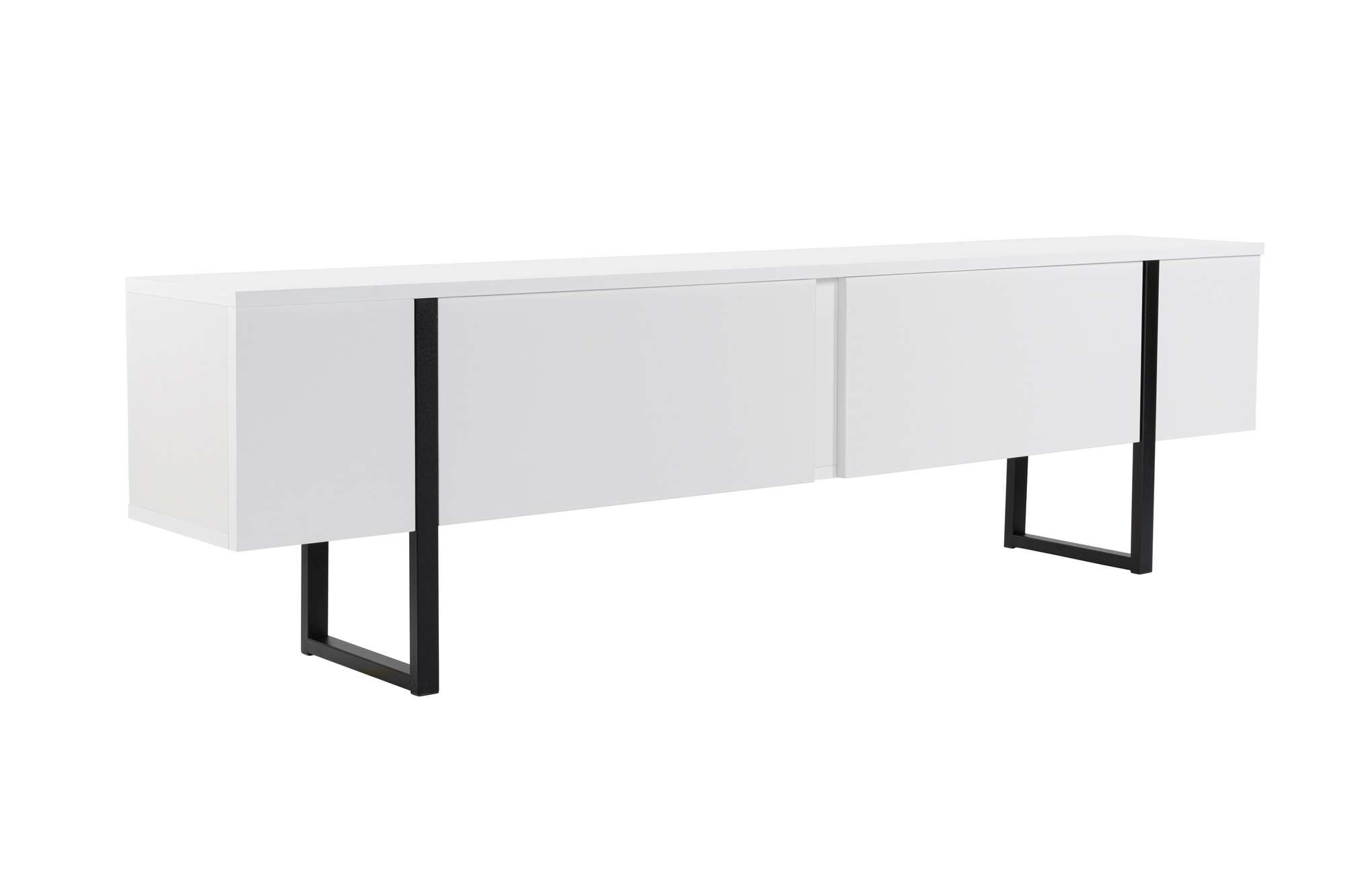 Comoda TV Serenity, 180 x 45 x 30 cm, PAL melaminat, alb / negru — imaginea 8