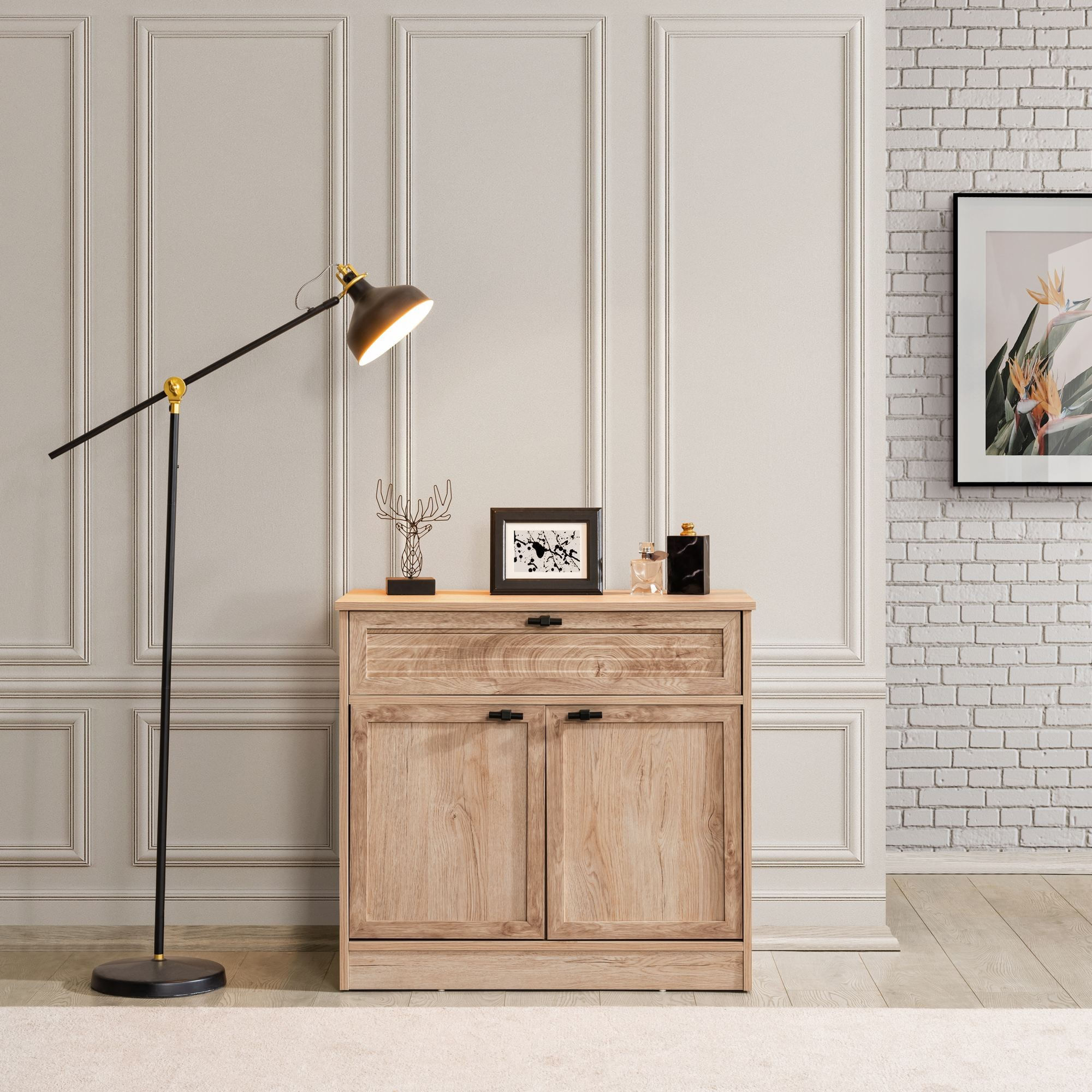 Comoda dormitor Polo, 87 x 80 x 44 cm, maro, PAL melaminat, spatiu de depozitare, fixare pe perete — imaginea 5