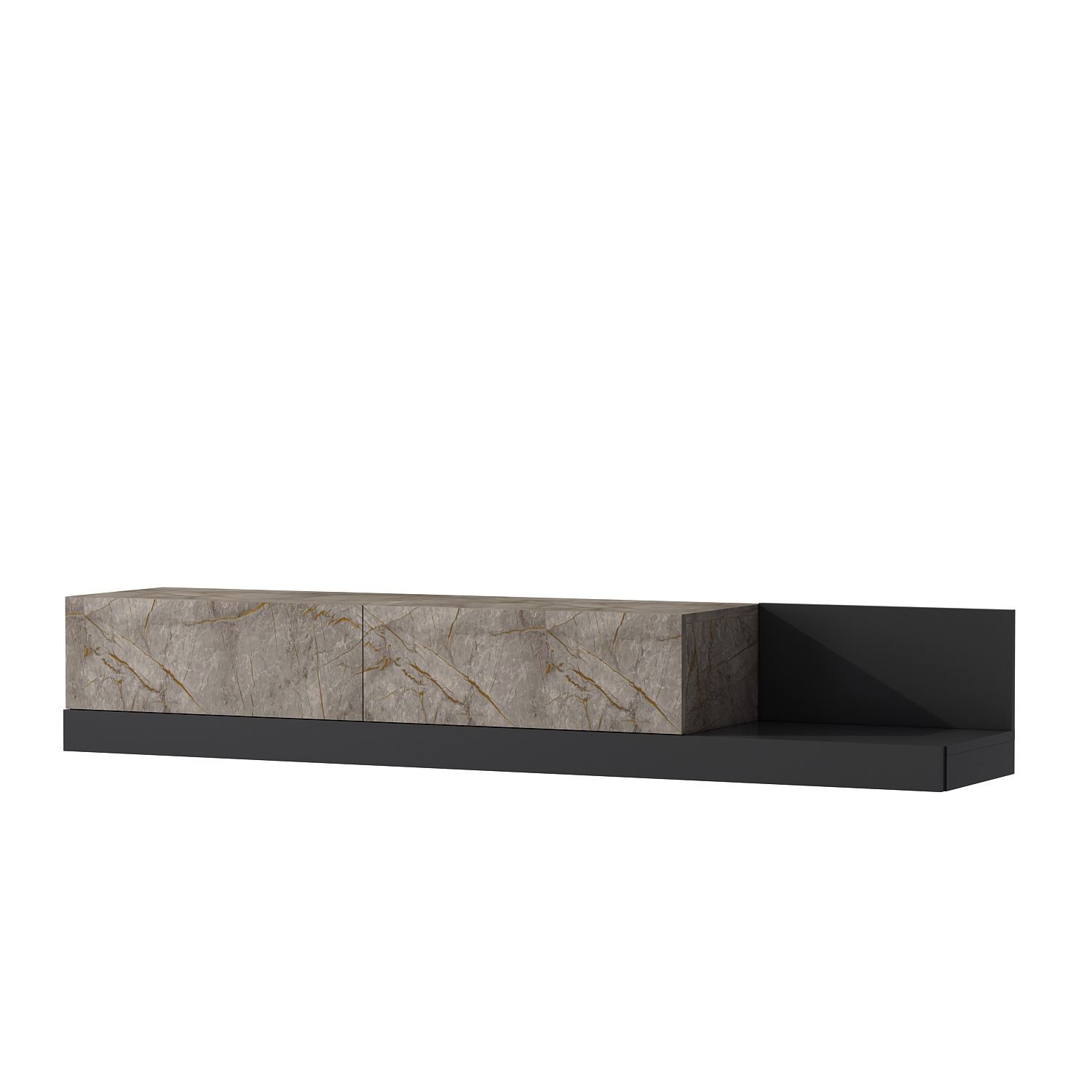 Comoda TV Major, 180 x 30 x 37 cm, gordion marmura antracit, PAL melaminat, gordion marble / antracit — imaginea 6