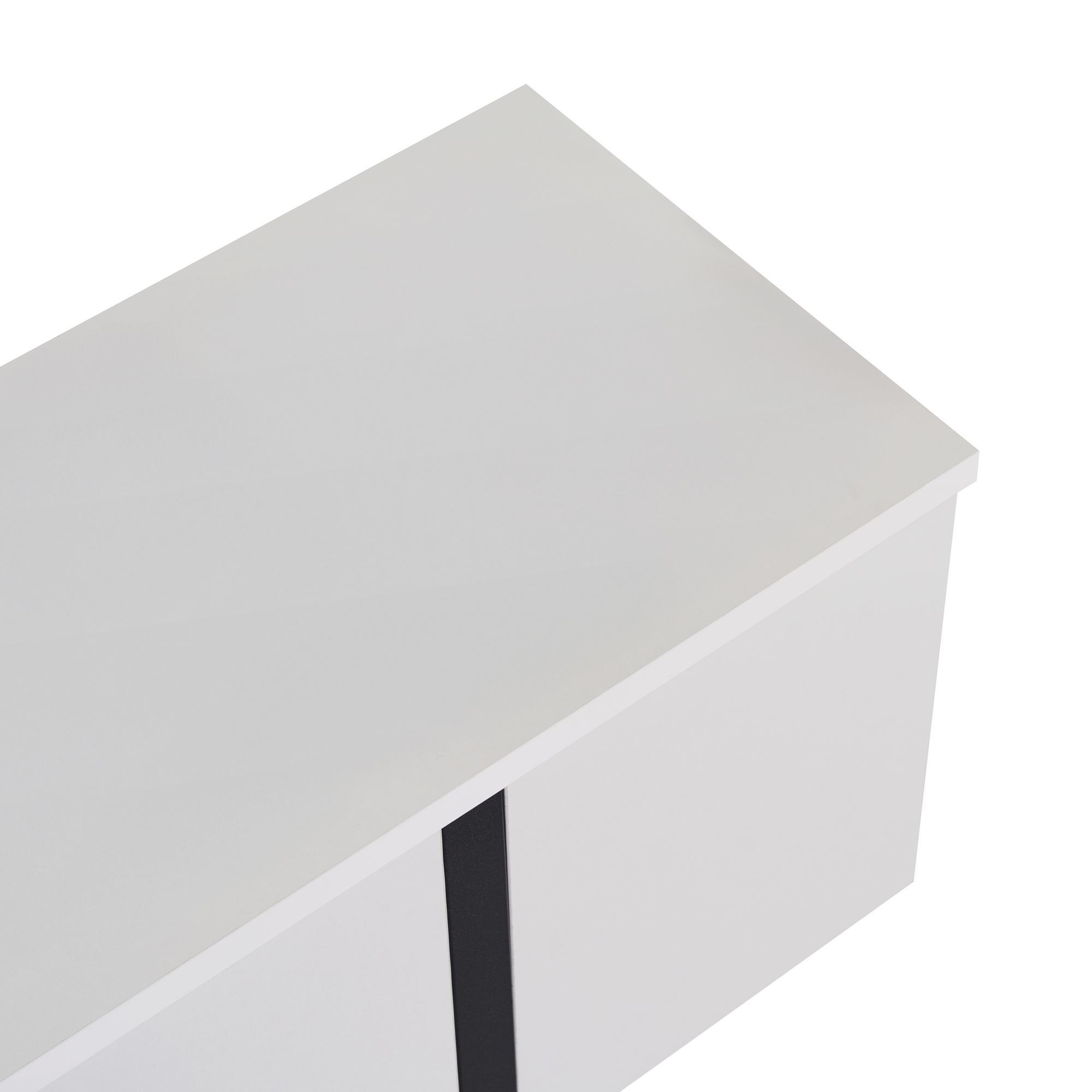 Comoda TV Onera, 180 x 45 x 30 cm, PAL melaminat, alb / negru — imaginea 2