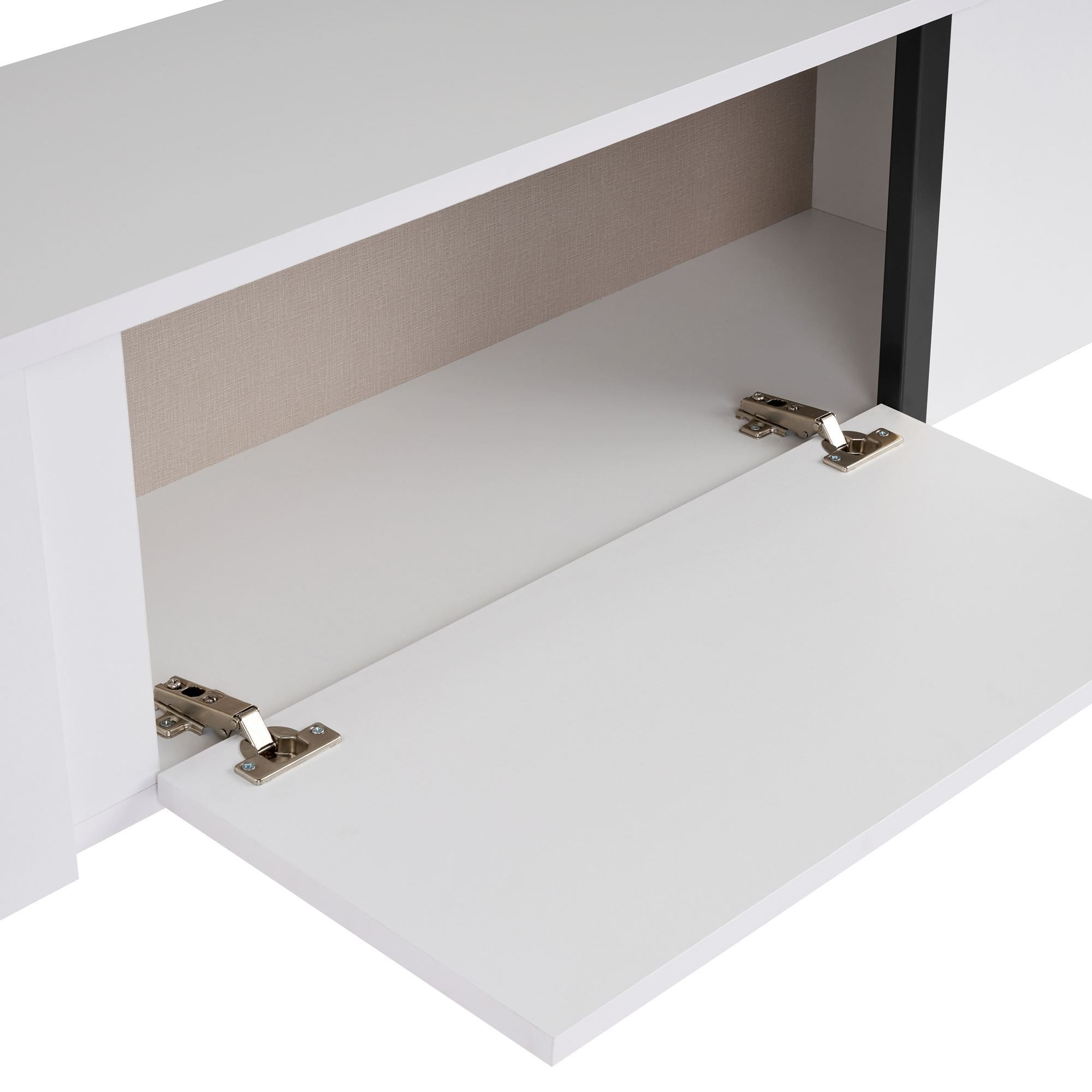 Comoda TV Onera, 180 x 45 x 30 cm, PAL melaminat, alb / negru — imaginea 3