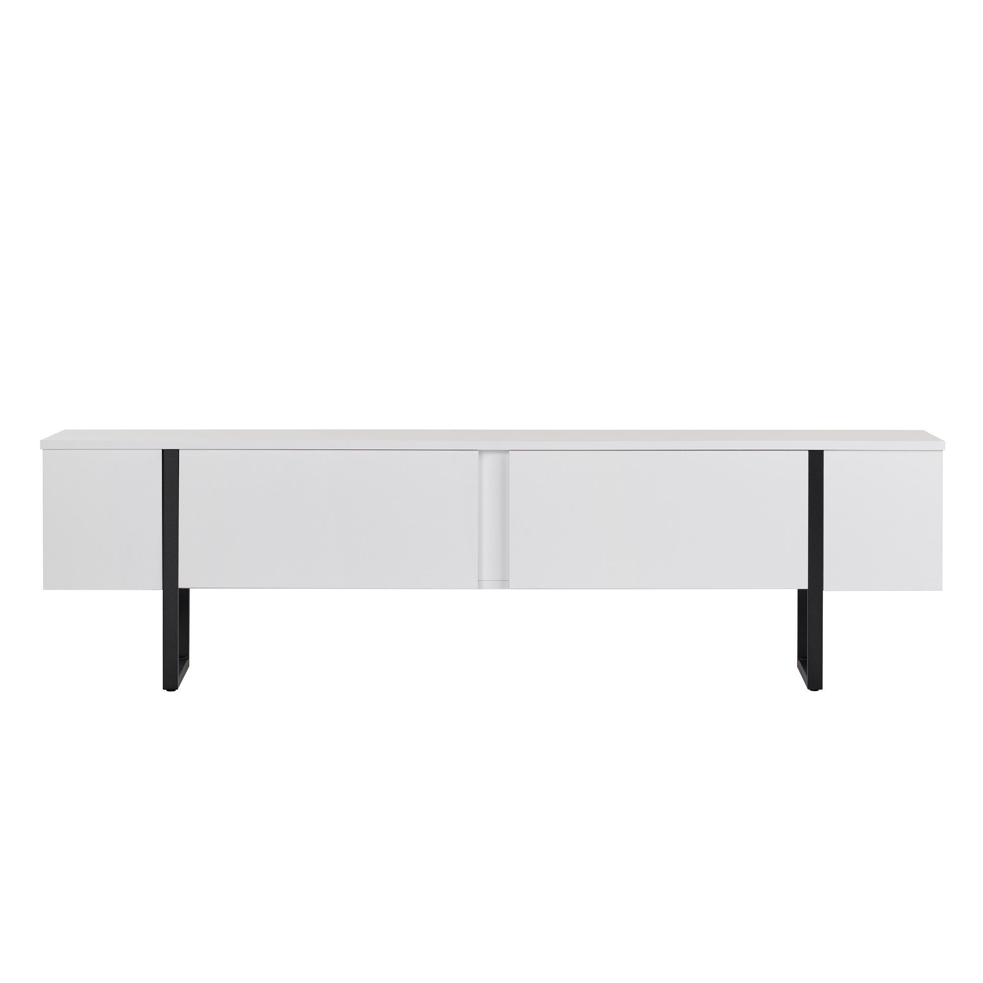 Comoda TV Onera, 180 x 45 x 30 cm, PAL melaminat, alb / negru — imaginea 5