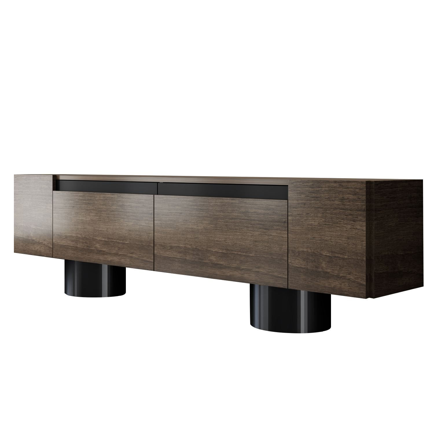 Comoda TV Bohem, 180 x 50 x 30 cm, nuc negru, PAL melaminat — imaginea 4