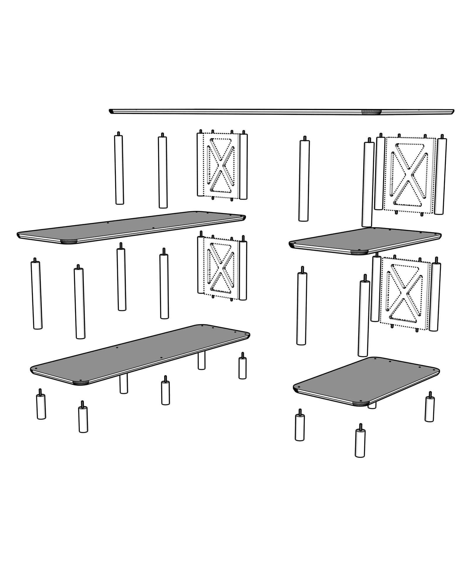 Birou Legno, 145 x 75 x 65 cm, stejar, MDF, capacitate 15 kg — imaginea 3