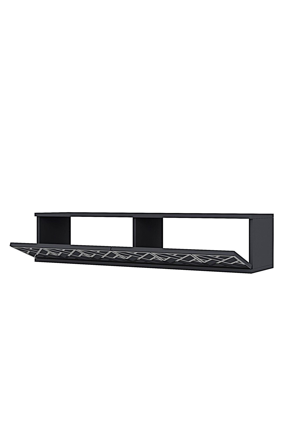 Comoda dormitor Arex 120, 120 x 25, 5 x 29, 6 cm, antracit argintiu, PAL melaminat, oglinda inclusa, fixare pe perete, antracit / silver — imaginea 3