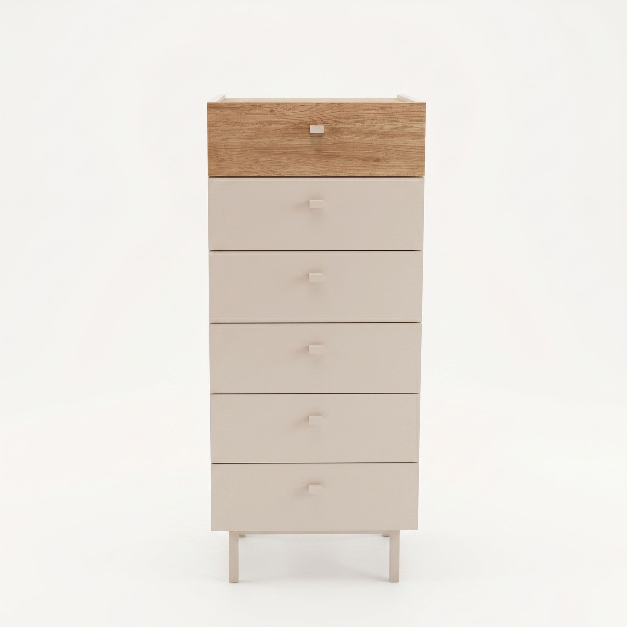Comoda dormitor Luke - LK5-CS, 47,9 x 113,2 x 36,8 cm, sand stejar, PAL melaminat, spatiu de depozitare, fixare pe perete — imaginea 3