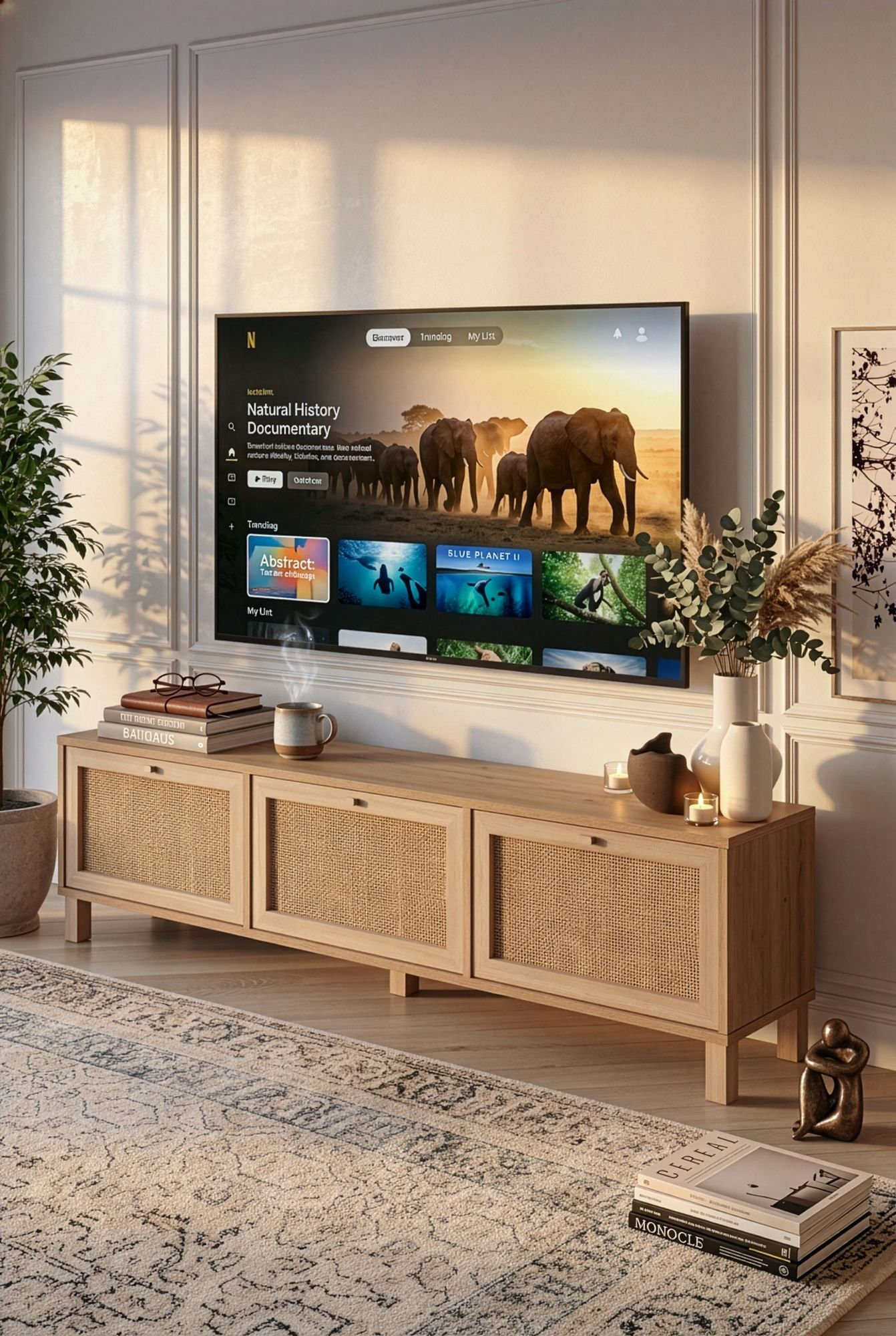 Comoda TV Dune - DN2-SJ, 180 x 45,6 x 32 cm, stejar, PAL melaminat — imaginea 4