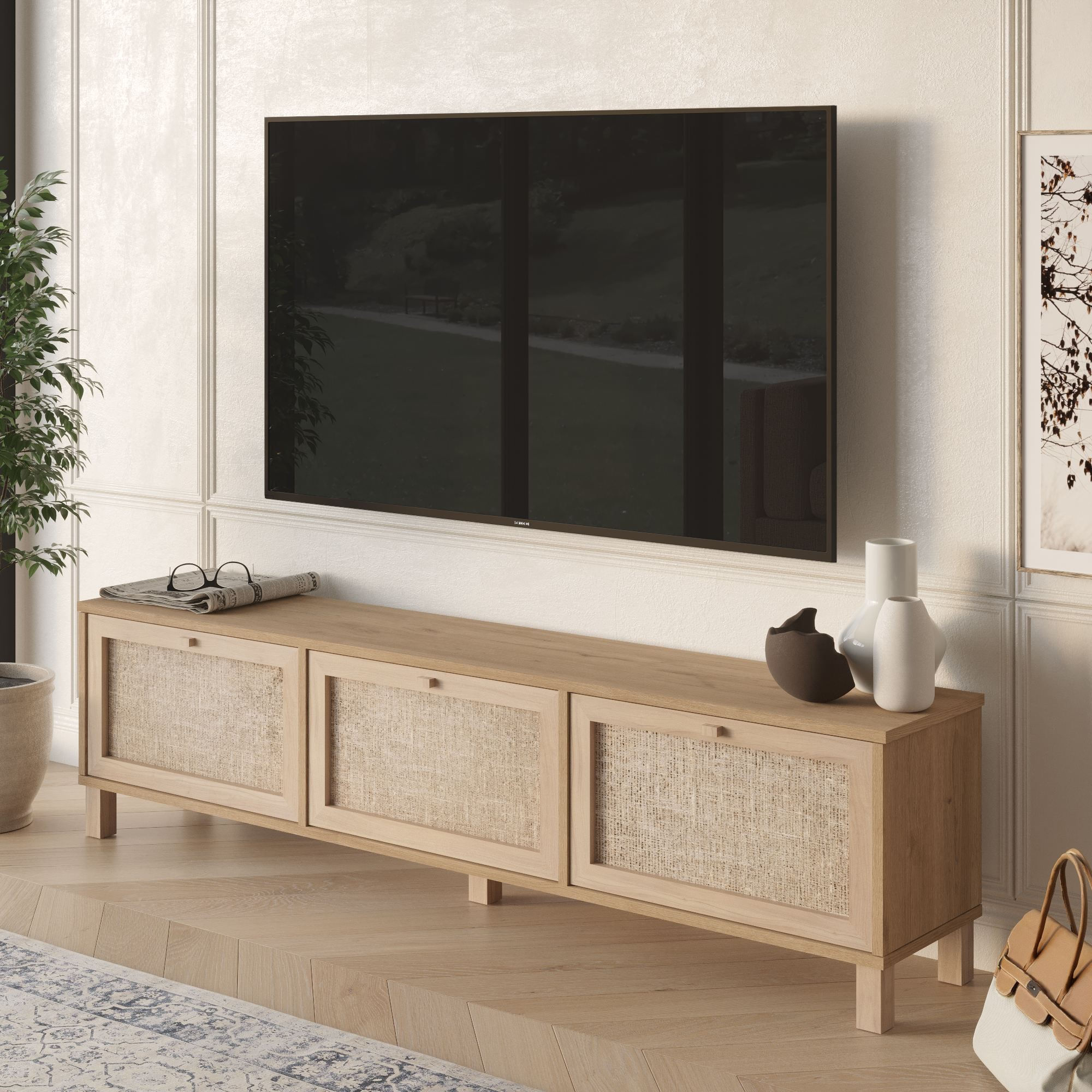 Comoda TV Dune - DN2-SJ, 180 x 45,6 x 32 cm, stejar, PAL melaminat — imaginea 6