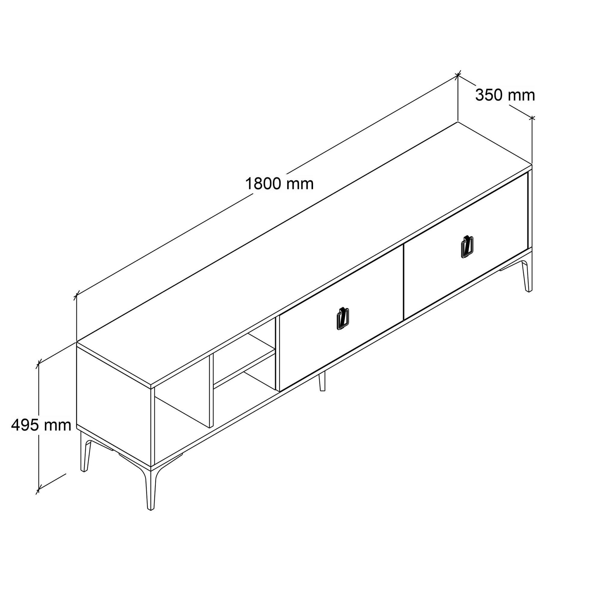 Comoda TV Era 3805, 180 x 50 x 35 cm, stejar safir antracit, PAL melaminat — imaginea 2