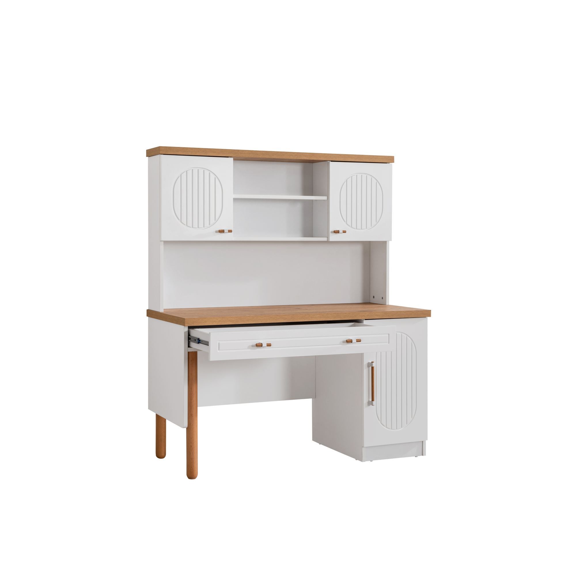Birou Vita Bohem, 132 x 159 x 60 cm, alb, PAL melaminat — imaginea 2